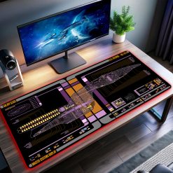 Galaxy Class - USS Enterprise-D LCARS Schematic LED Desk Mat