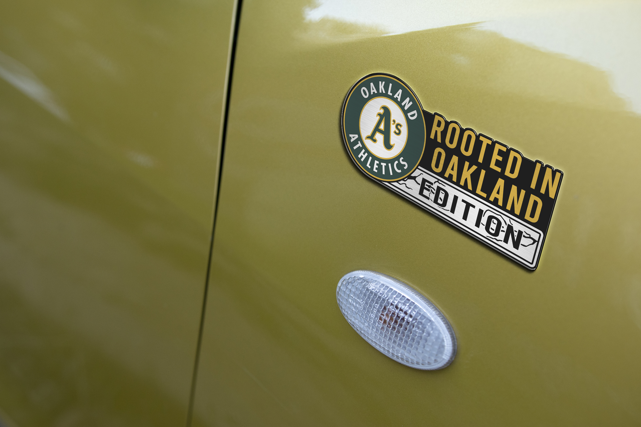 Athletics Car Name Emblem Badge mockup 4