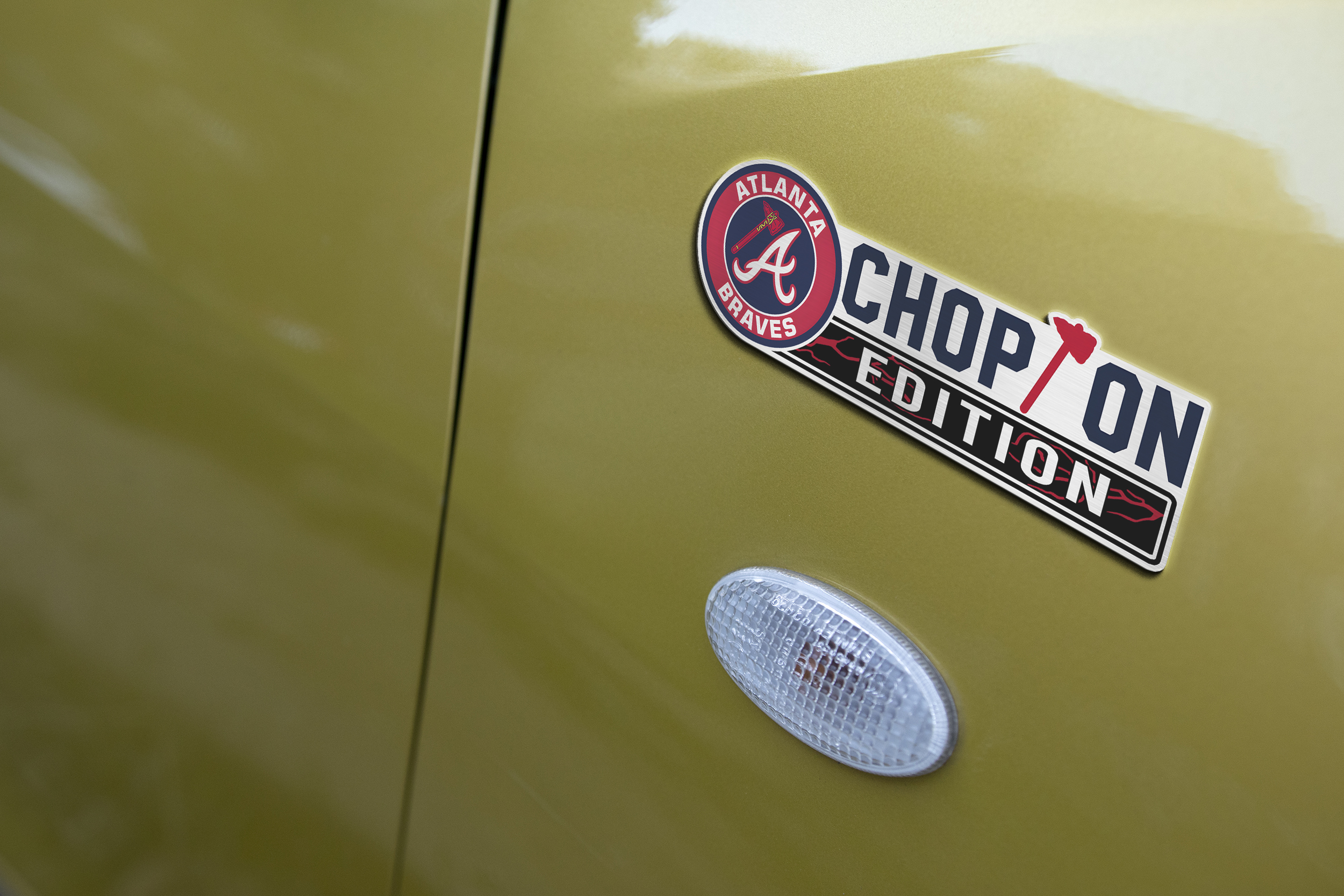 Atlanta Braves Car Name Emblem Badge mockup 4