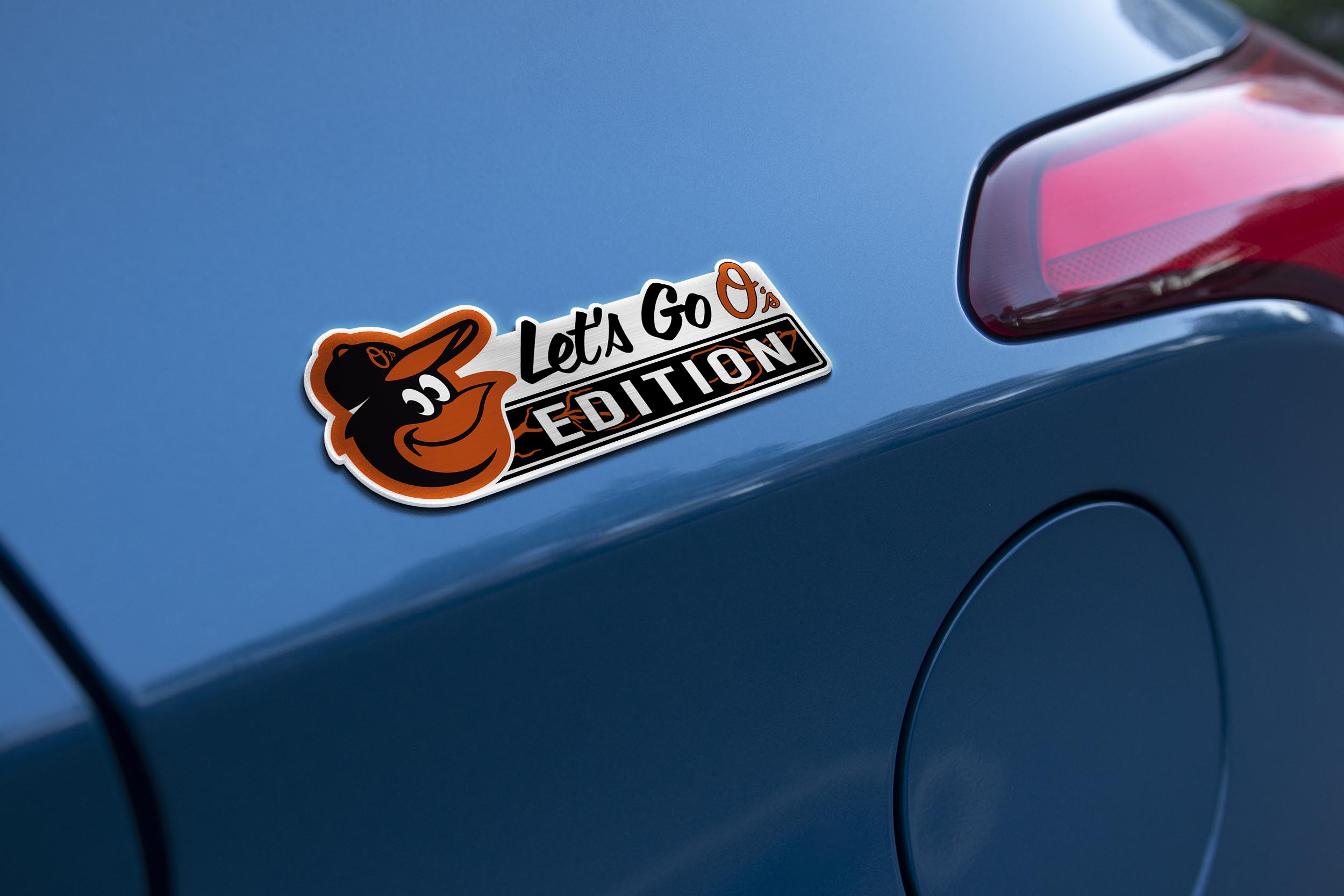 Baltimore Orioles Car Name Emblem Badge mockup 2
