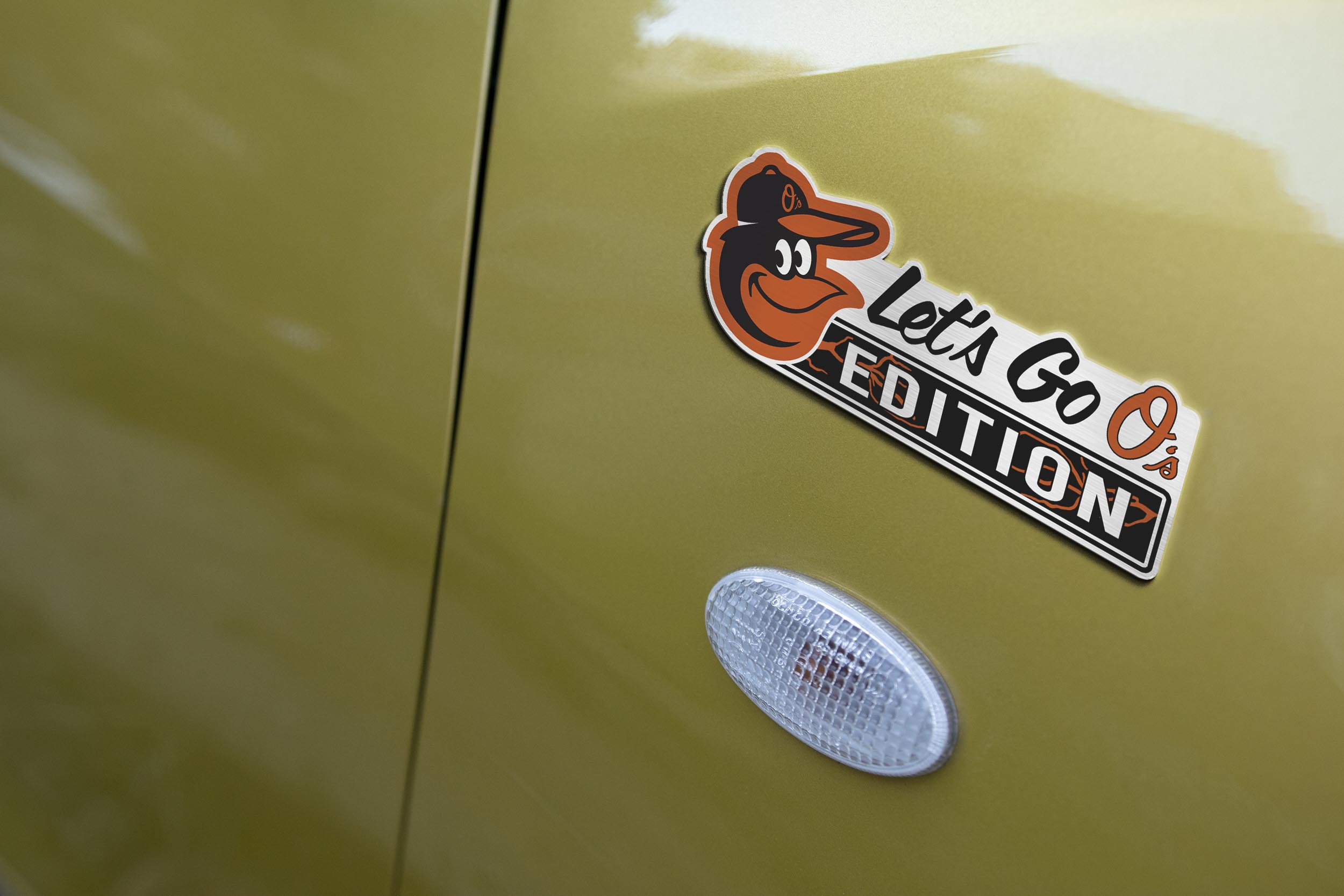 Baltimore Orioles Car Name Emblem Badge mockup 4