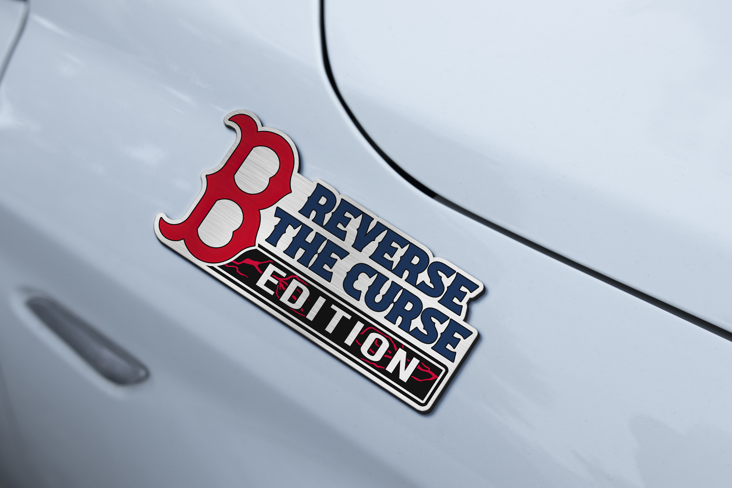 Boston Red Sox Car Name Emblem Badge mockup 3
