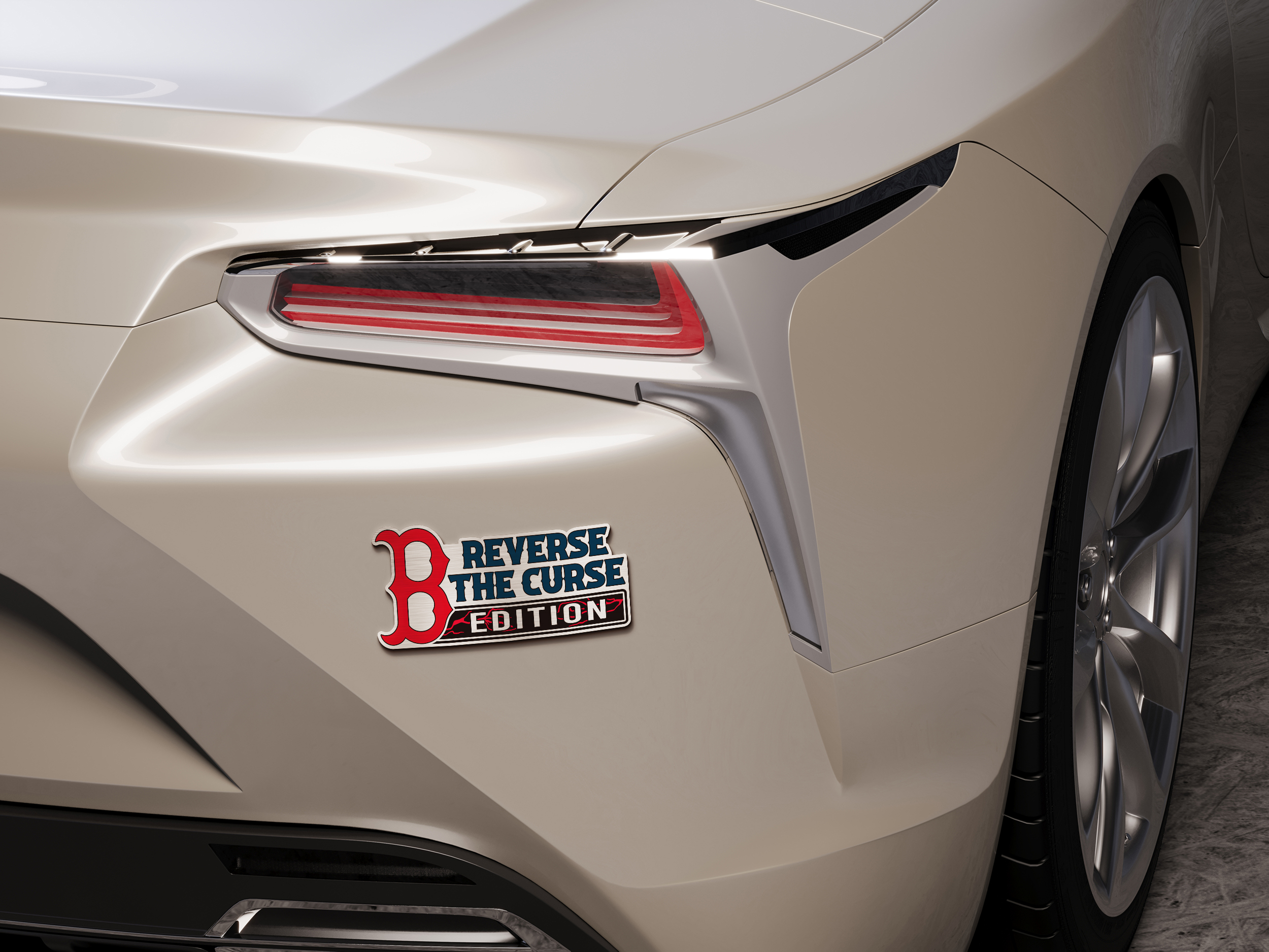 Boston Red Sox Car Name Emblem Badge mockup 5