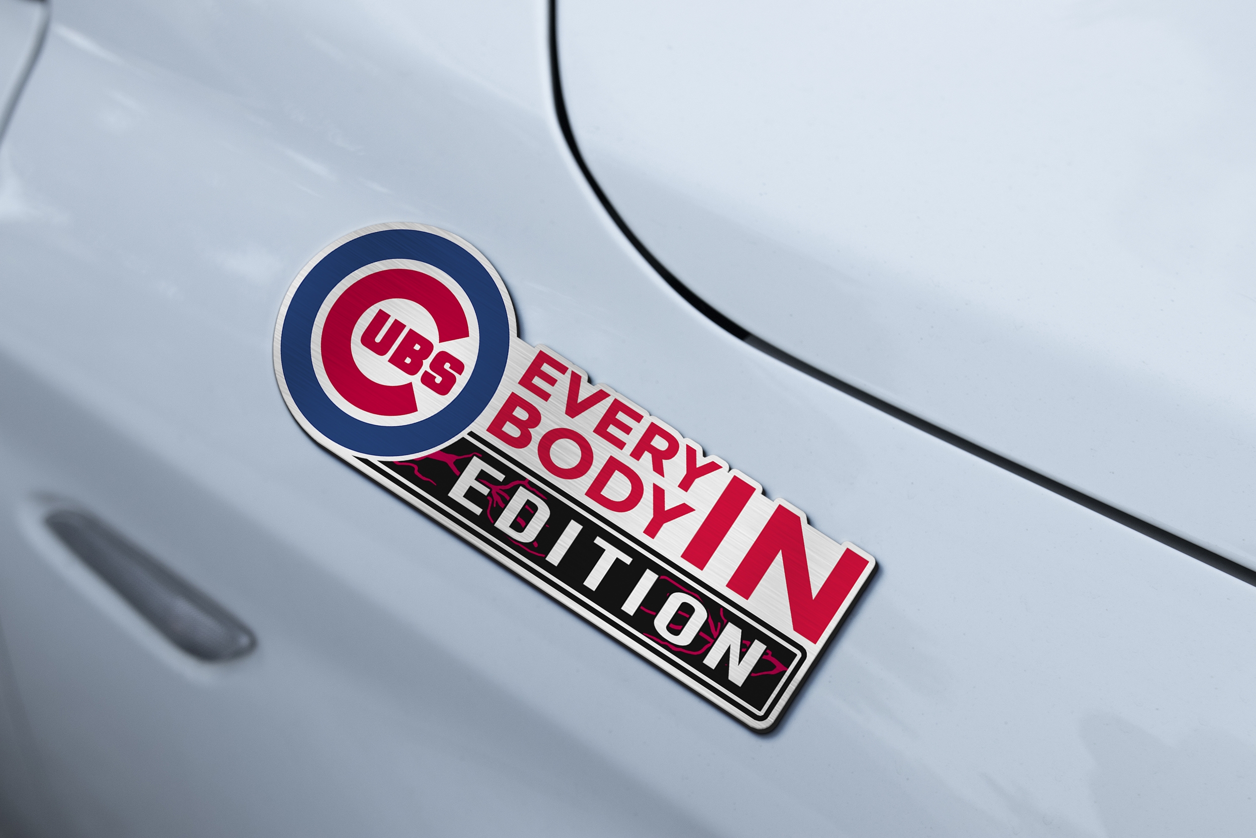 Chicago Cubs Car Name Emblem Badge mockup 3