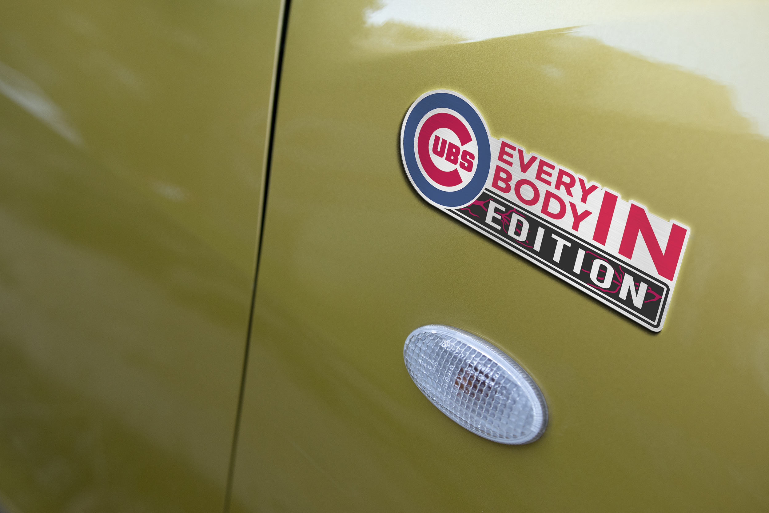Chicago Cubs Car Name Emblem Badge mockup 4