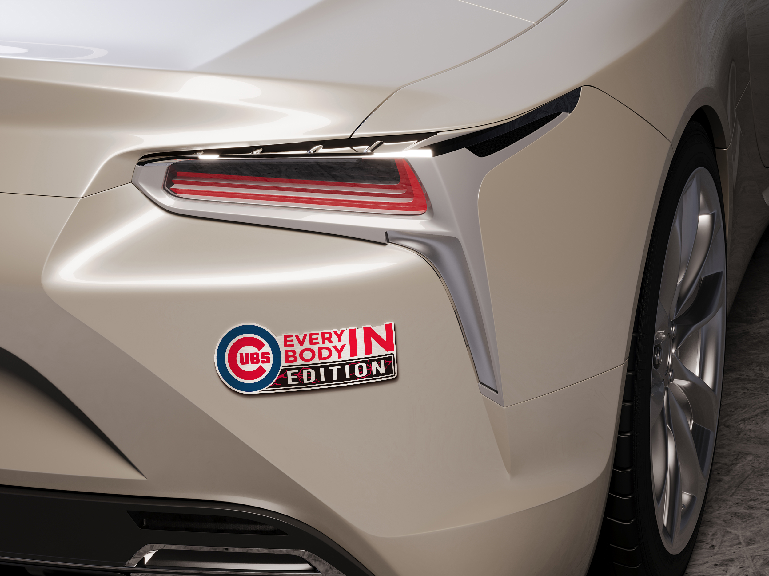 Chicago Cubs Car Name Emblem Badge mockup 5