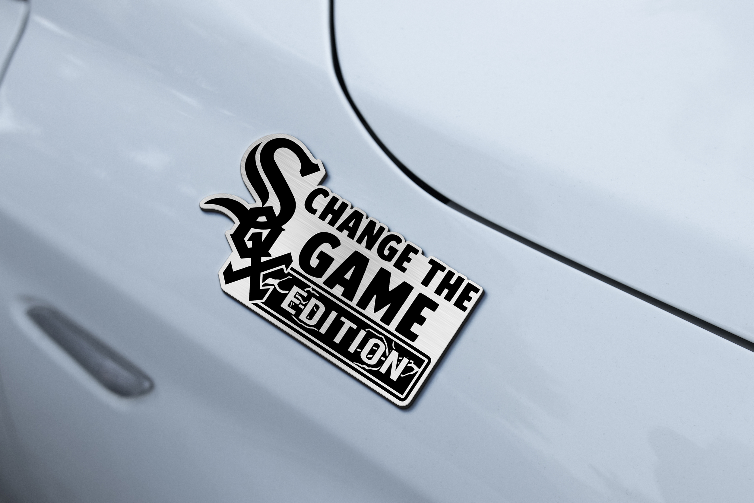 Chicago White Sox Car Name Emblem Badge mockup 3