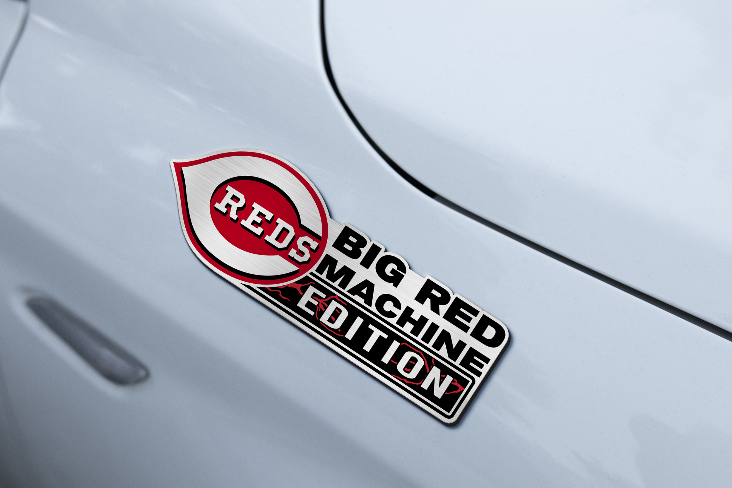 Cincinnati Reds Car Name Emblem Badge mockup 3