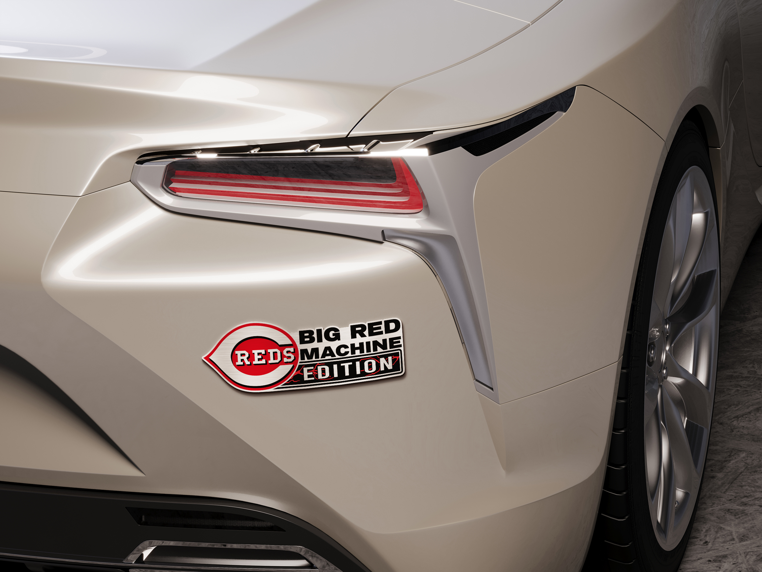 Cincinnati Reds Car Name Emblem Badge mockup 5
