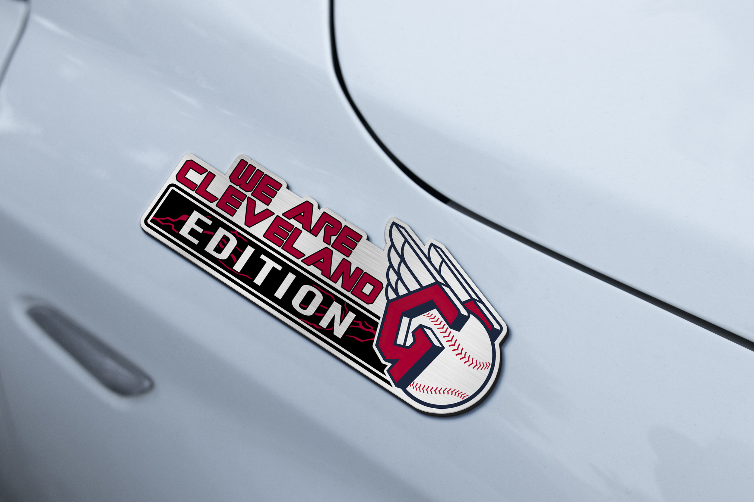 Cleveland Guardians Car Name Emblem Badge mockup 3