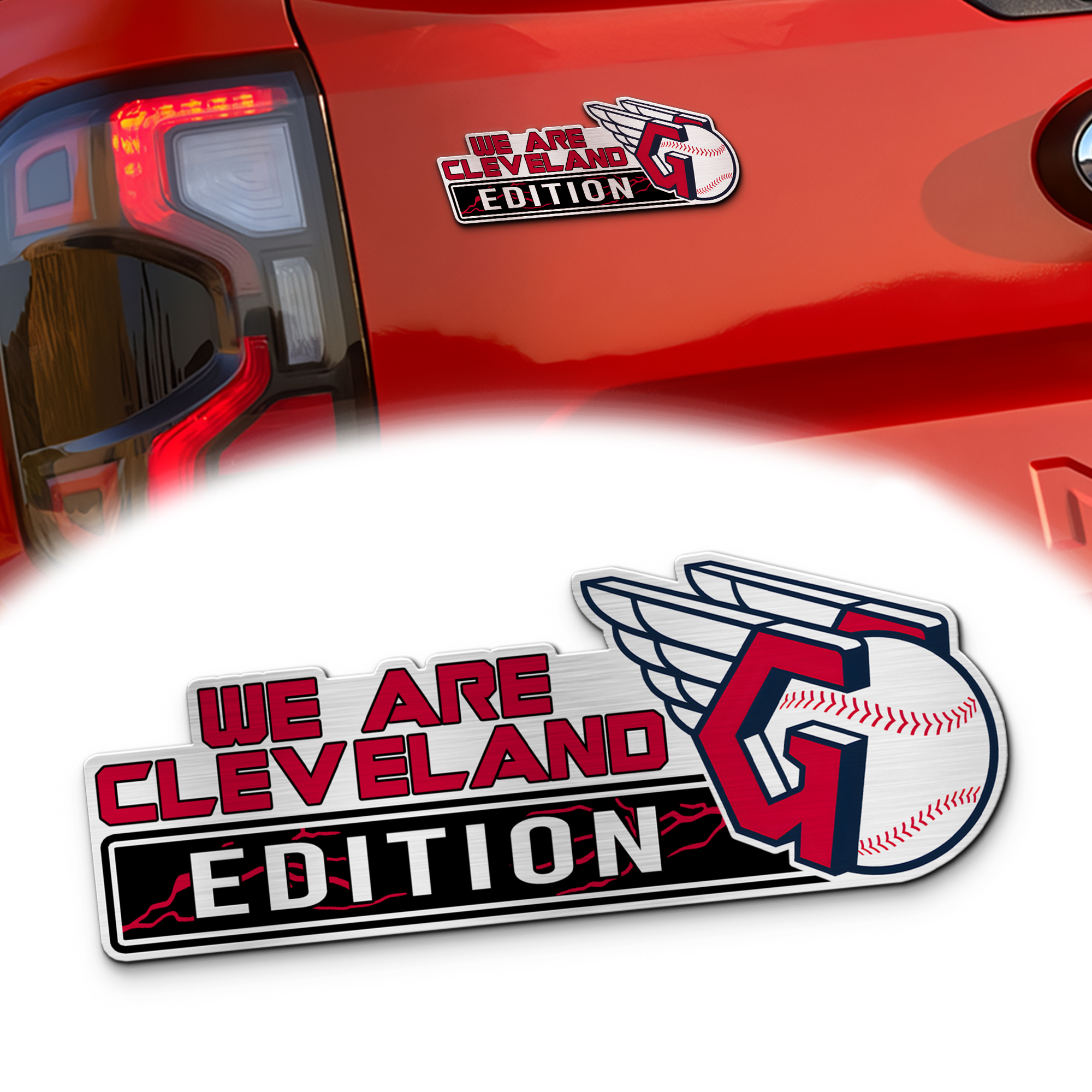 Cleveland Guardians Car Name Emblem Badge mockup ads 2 Red (1)