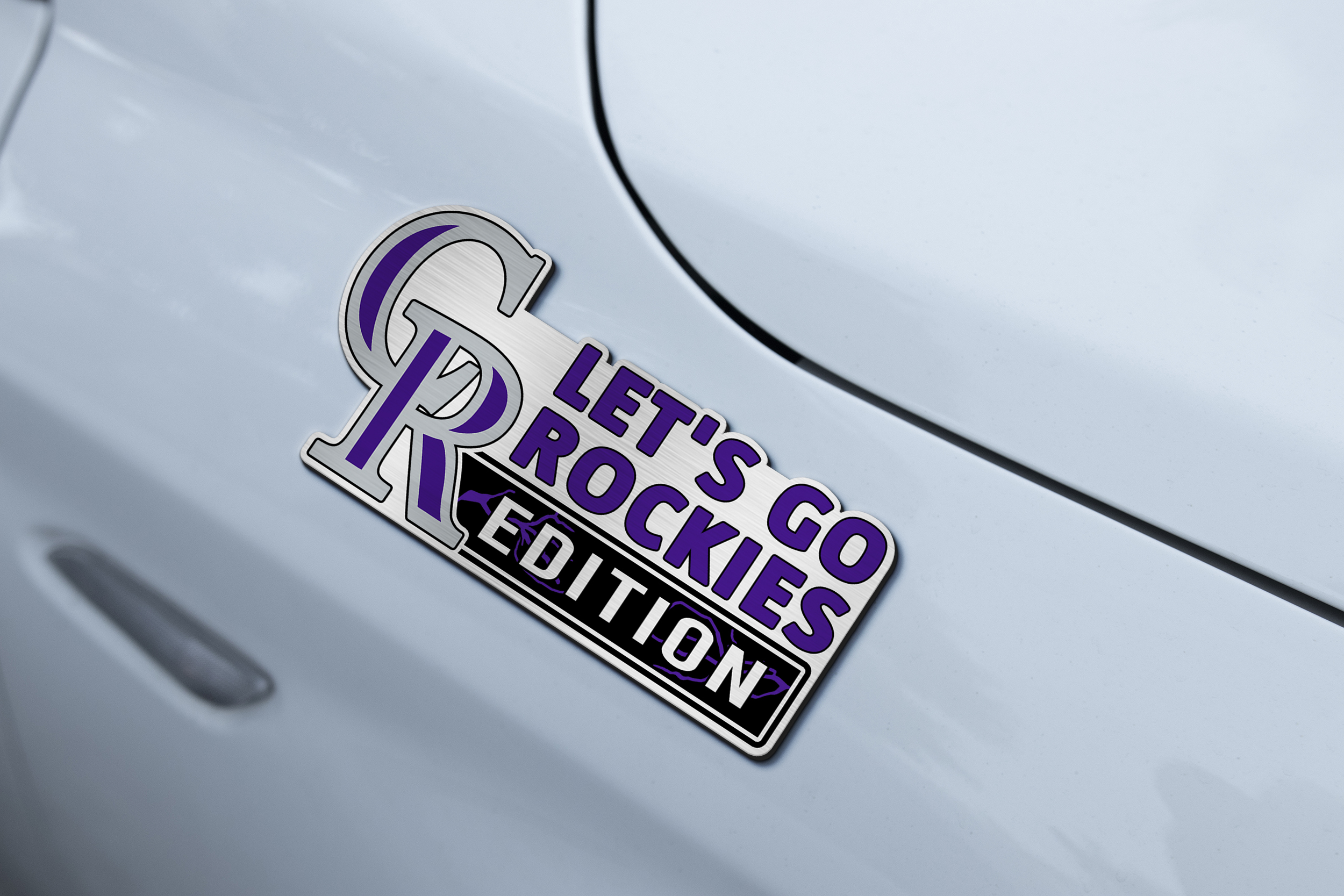 Colorado Rockies Car Name Emblem Badge mockup 3