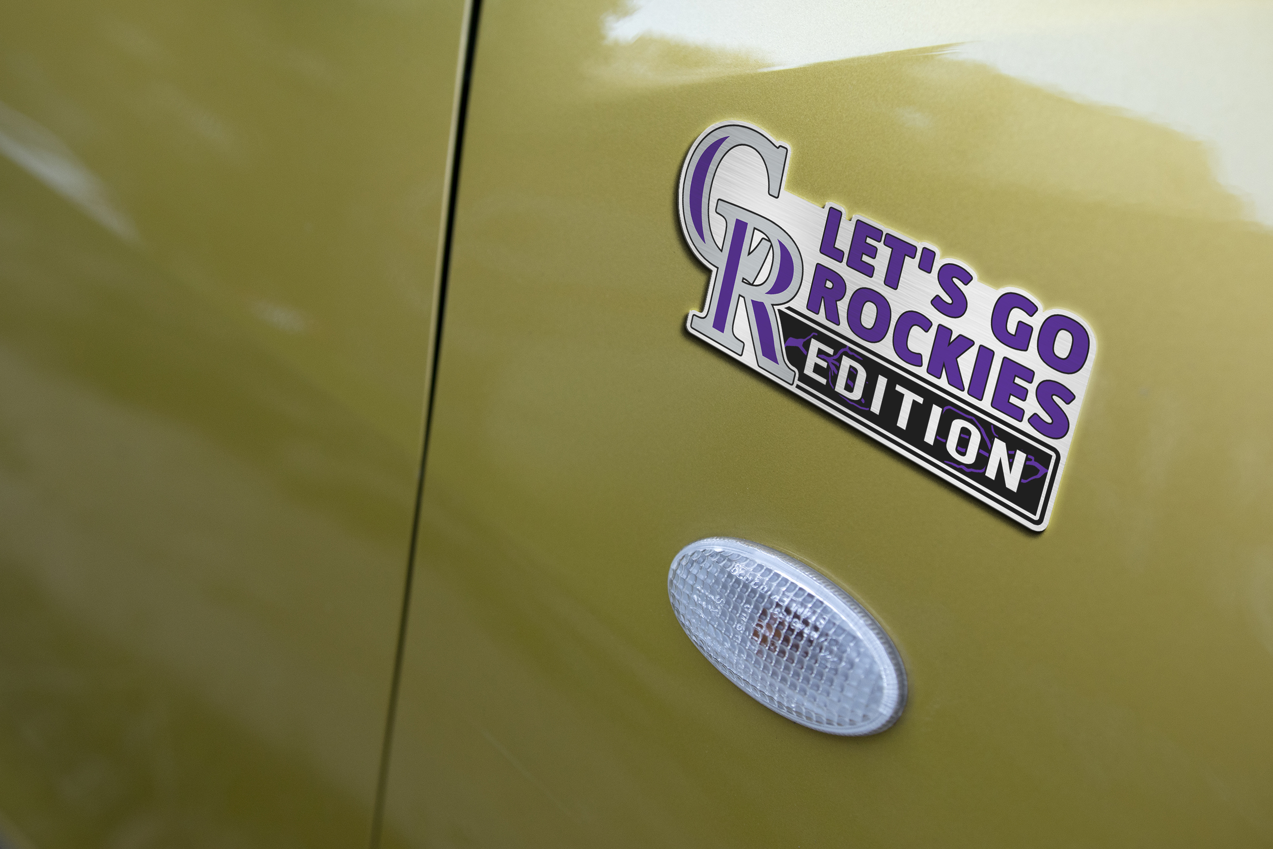 Colorado Rockies Car Name Emblem Badge mockup 4