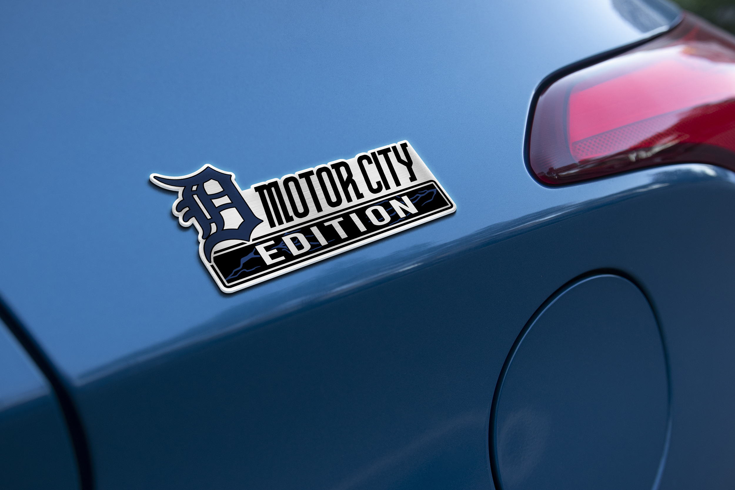 Detroit Tigers Car Name Emblem Badge mockup 2