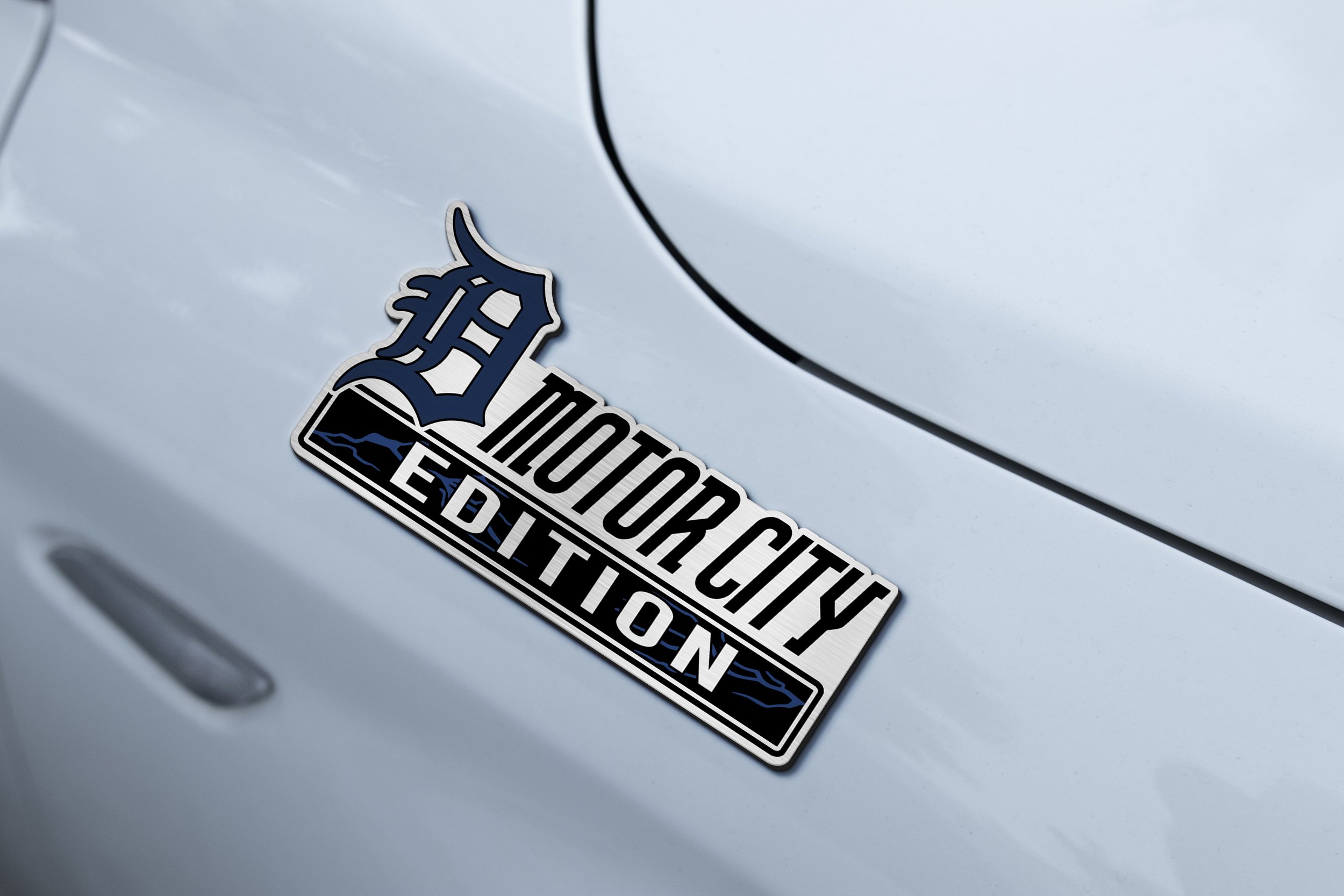 Detroit Tigers Car Name Emblem Badge mockup 3