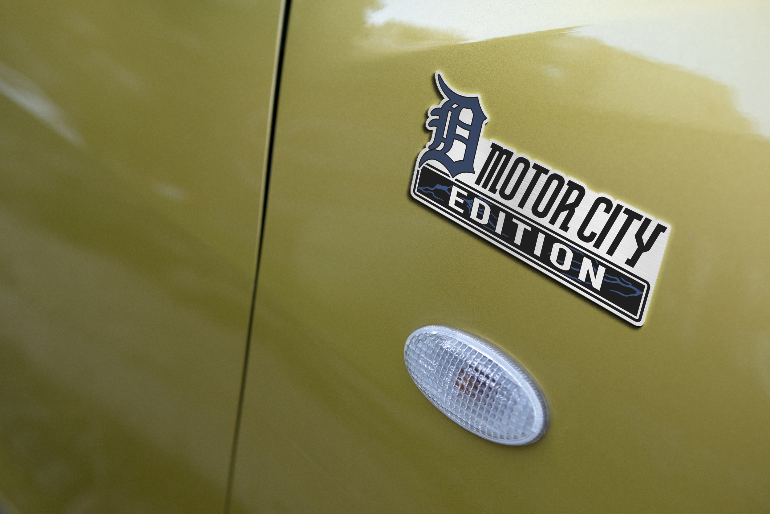 Detroit Tigers Car Name Emblem Badge mockup 4