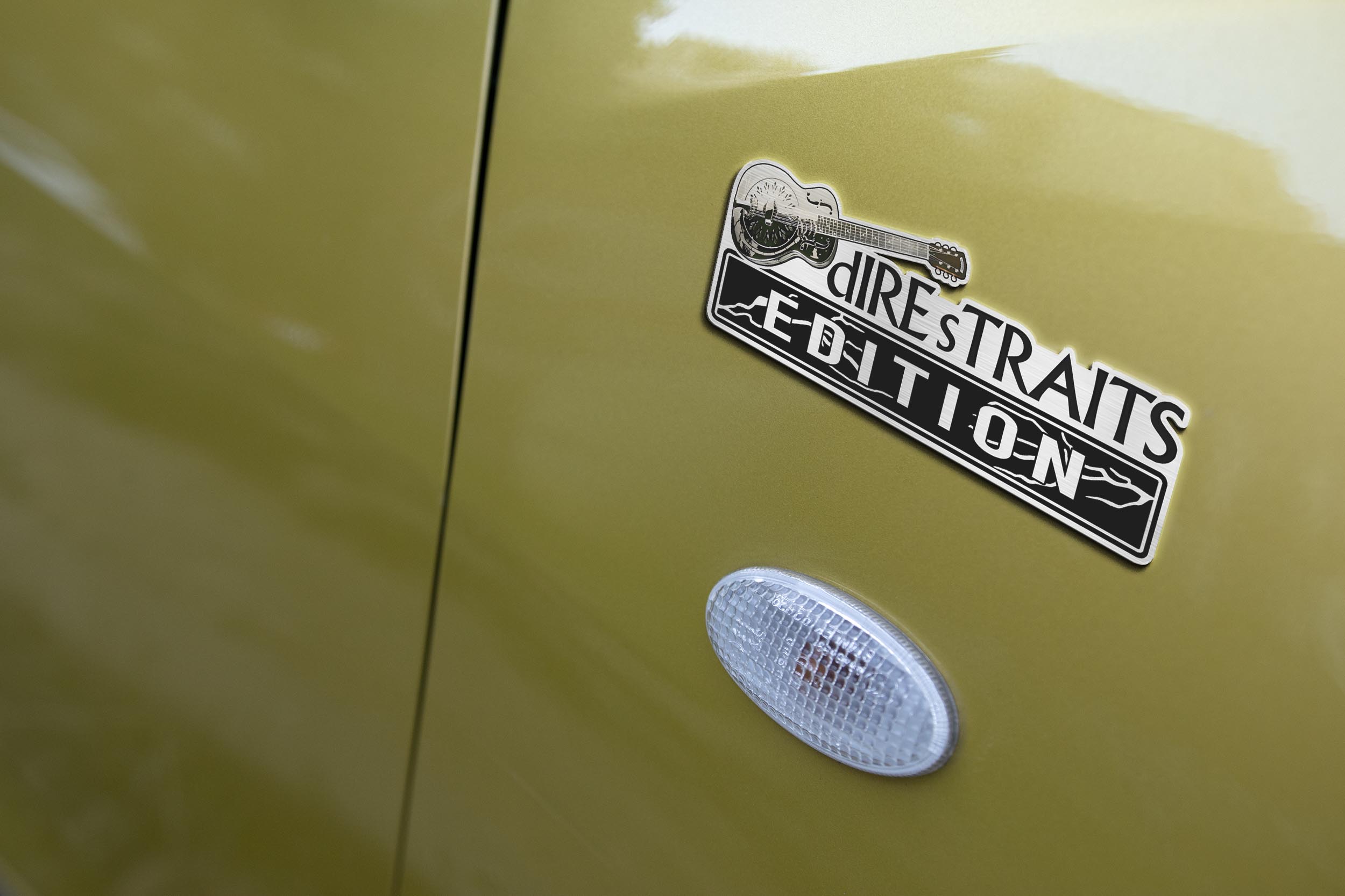 Dire Straits Car Name Emblem Badge mockup 4