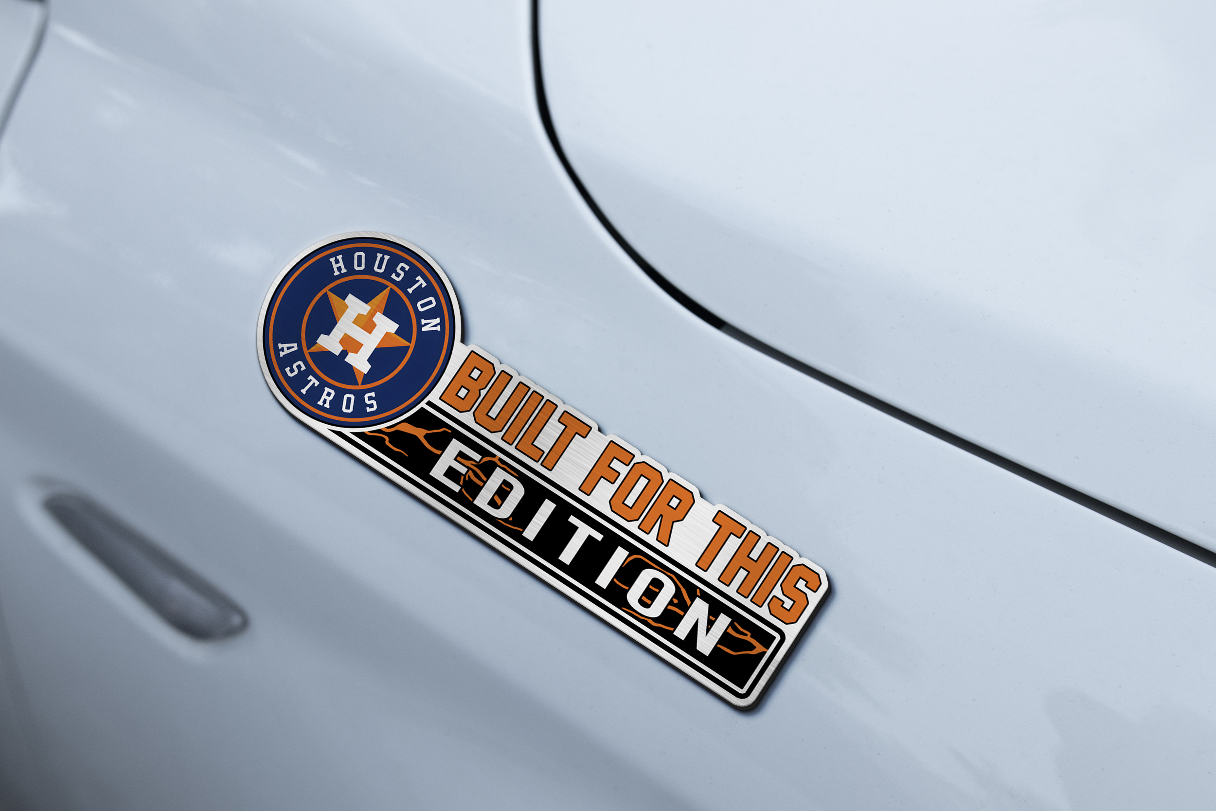 Houston Astros Car Name Emblem Badge mockup 3