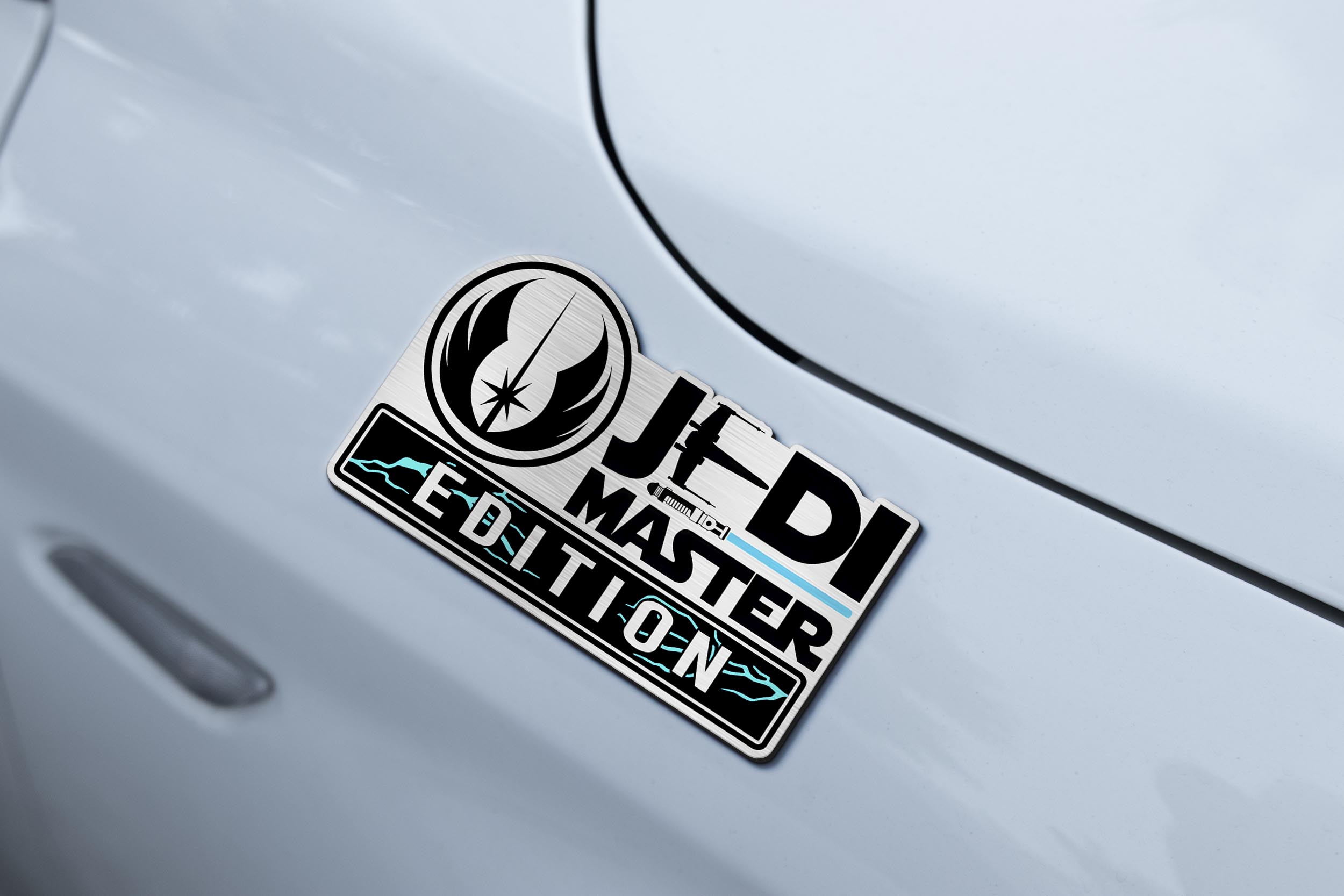 Jedi Car Name Emblem Badge mockup 3