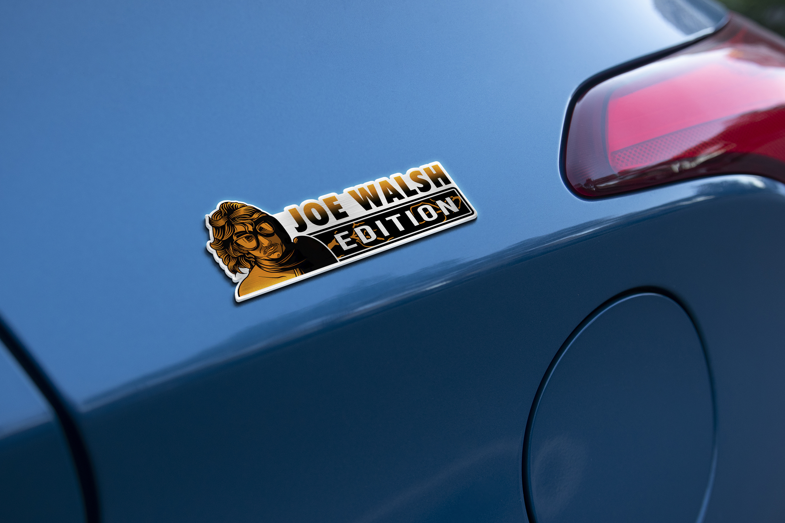 Joe Walsh Car Name Emblem Badge mockup 2