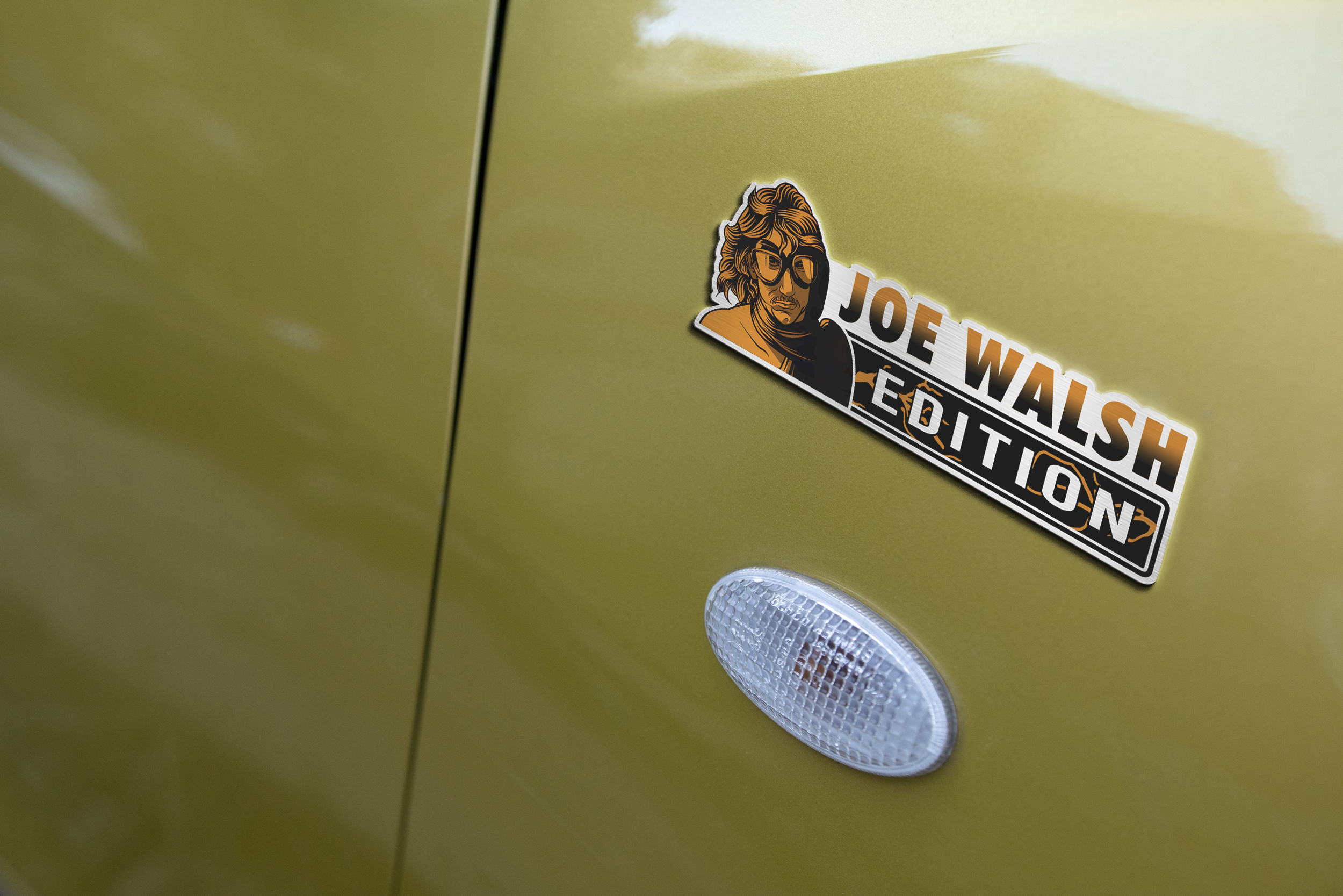 Joe Walsh Car Name Emblem Badge mockup 4