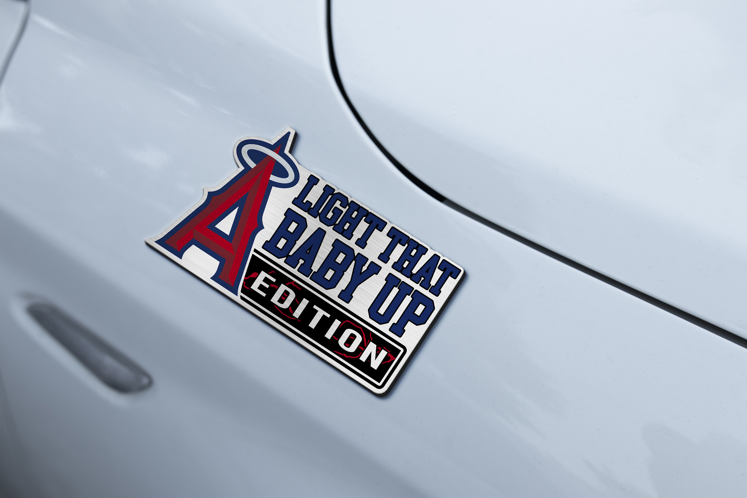 Los Angeles Angels Car Name Emblem Badge mockup 3