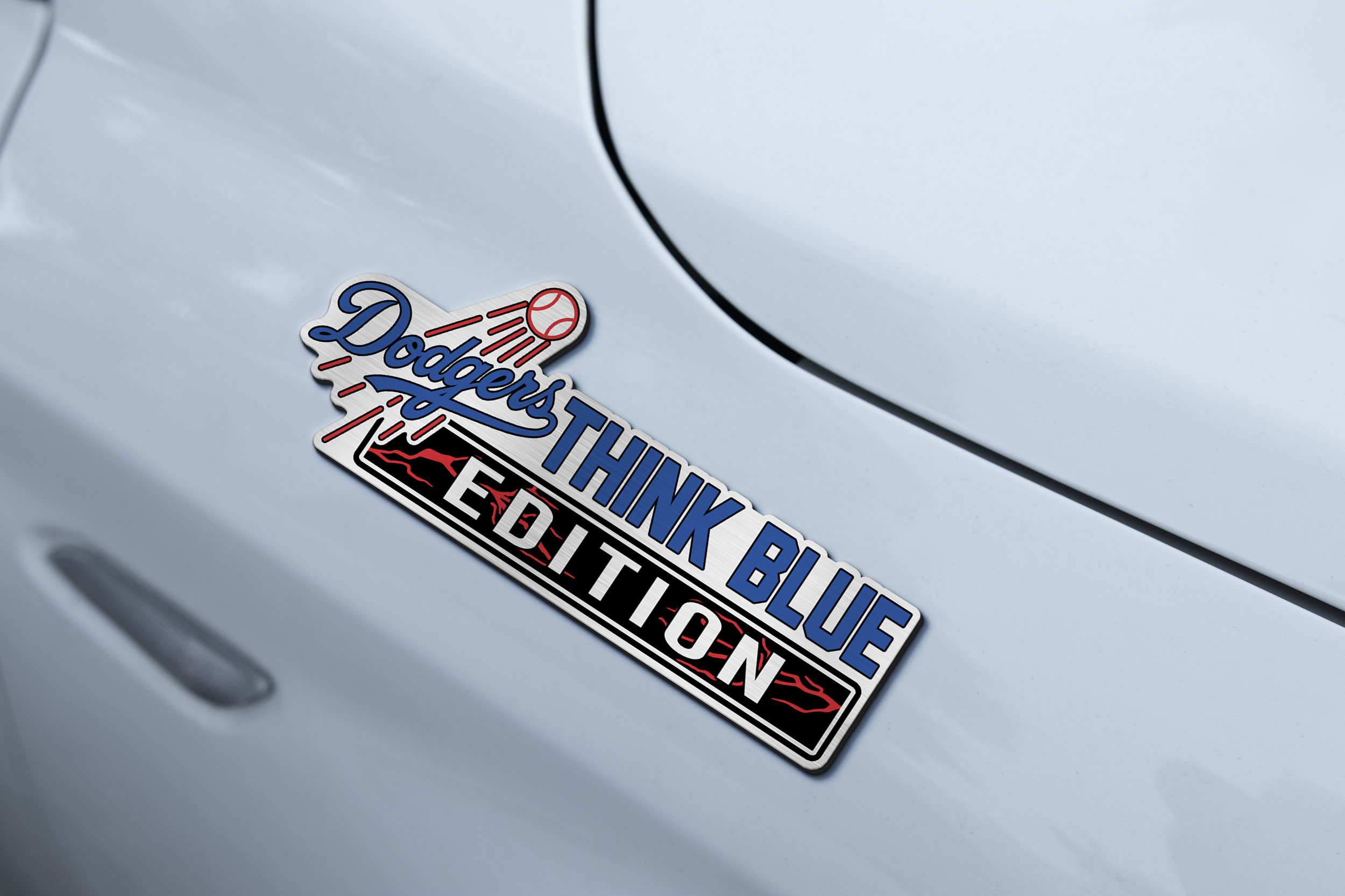 Los Angeles Dodgers Car Name Emblem Badge mockup 3