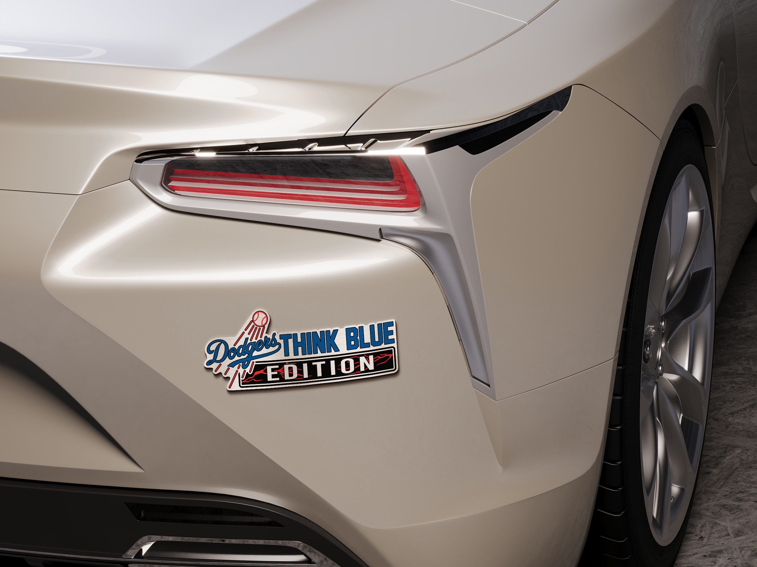 Los Angeles Dodgers Car Name Emblem Badge mockup 5