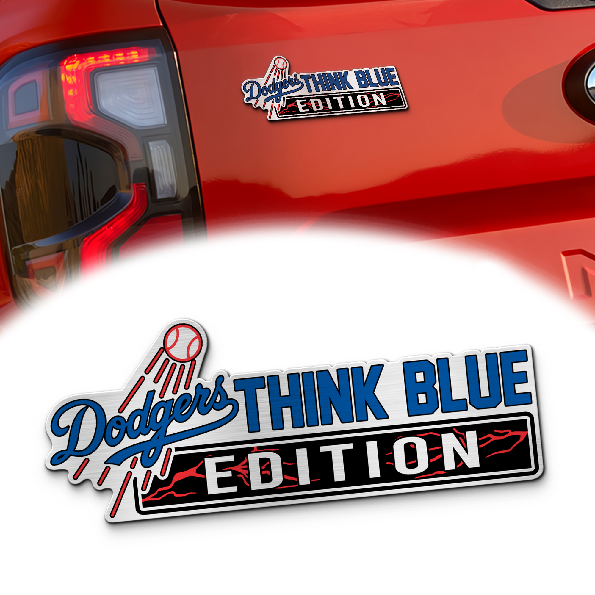 Los Angeles Dodgers Car Name Emblem Badge mockup ads 2 Red (1)