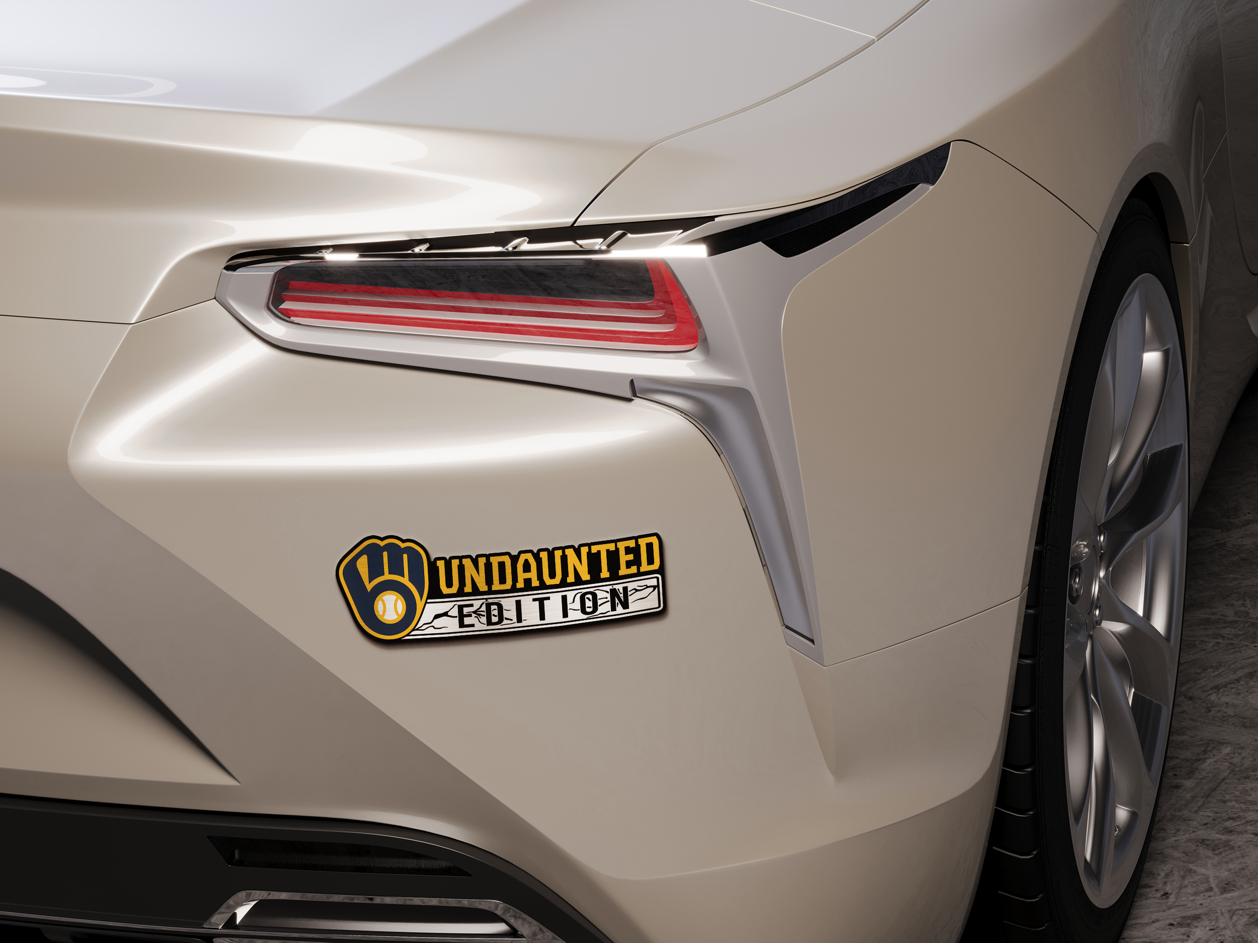 Milwaukee Brewers Car Name Emblem Badge mockup 5