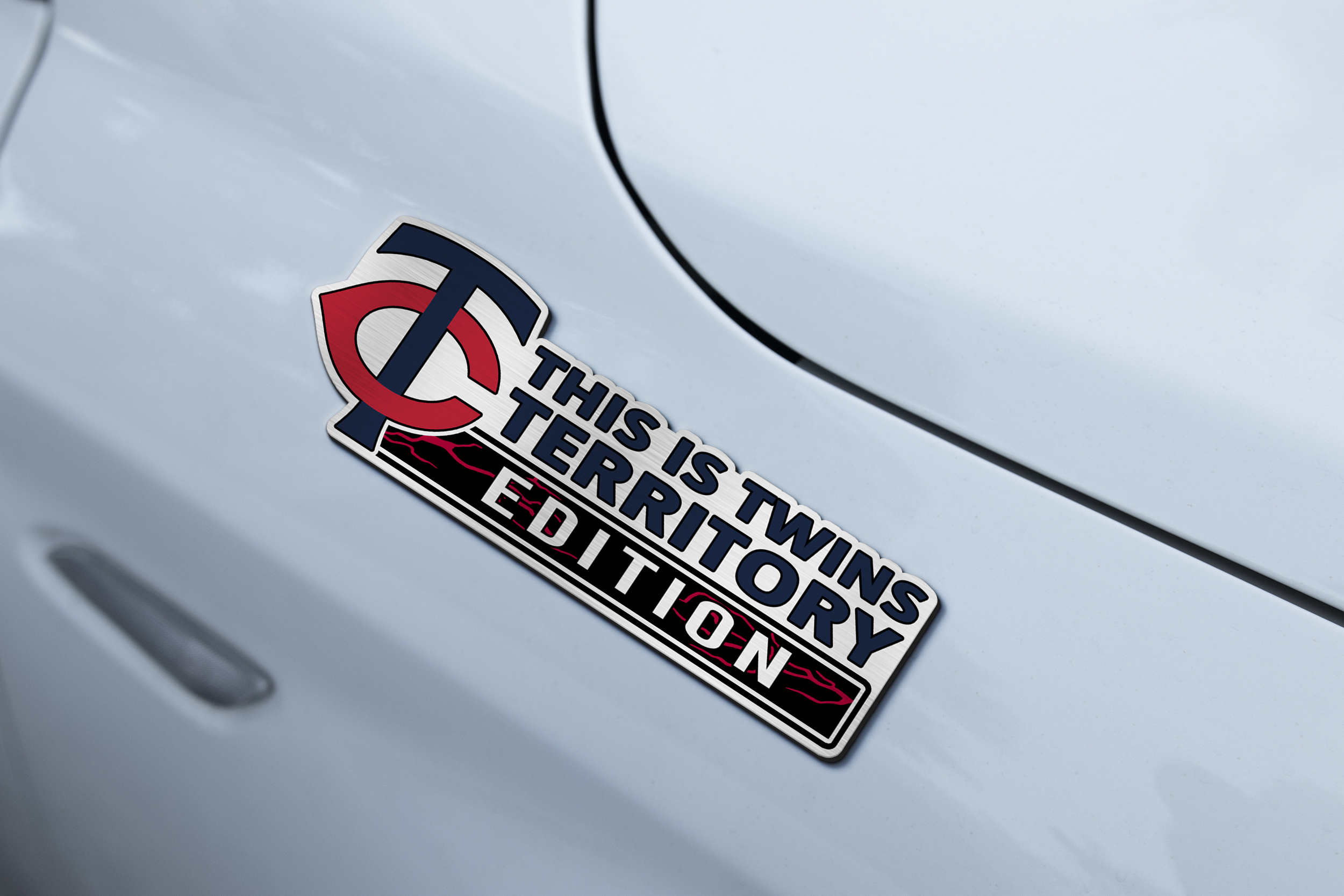 Minnesota Twins Car Name Emblem Badge mockup 3