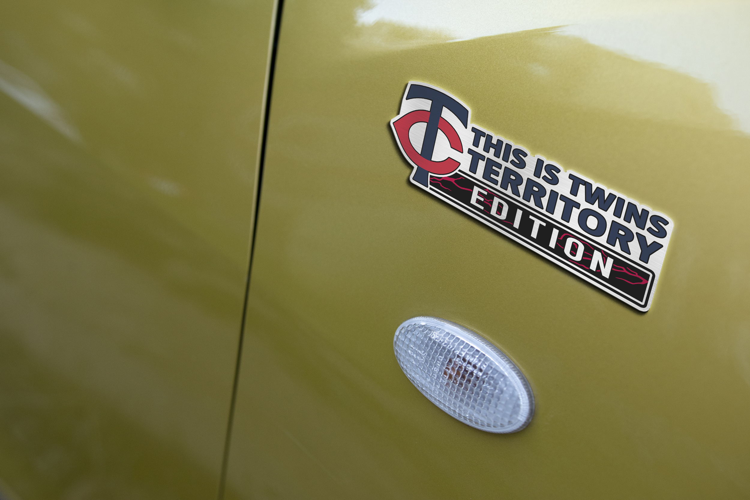 Minnesota Twins Car Name Emblem Badge mockup 4