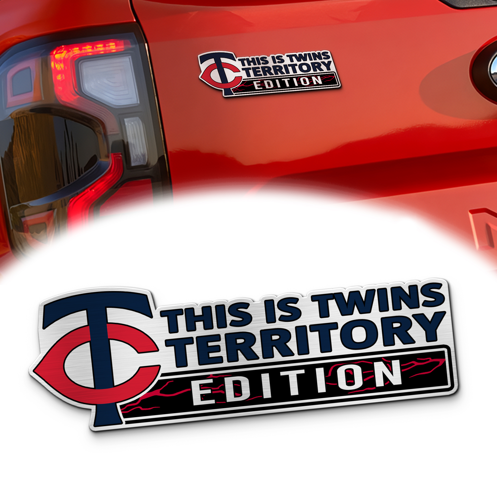 Minnesota Twins Car Name Emblem Badge mockup ads 2 Red (1)