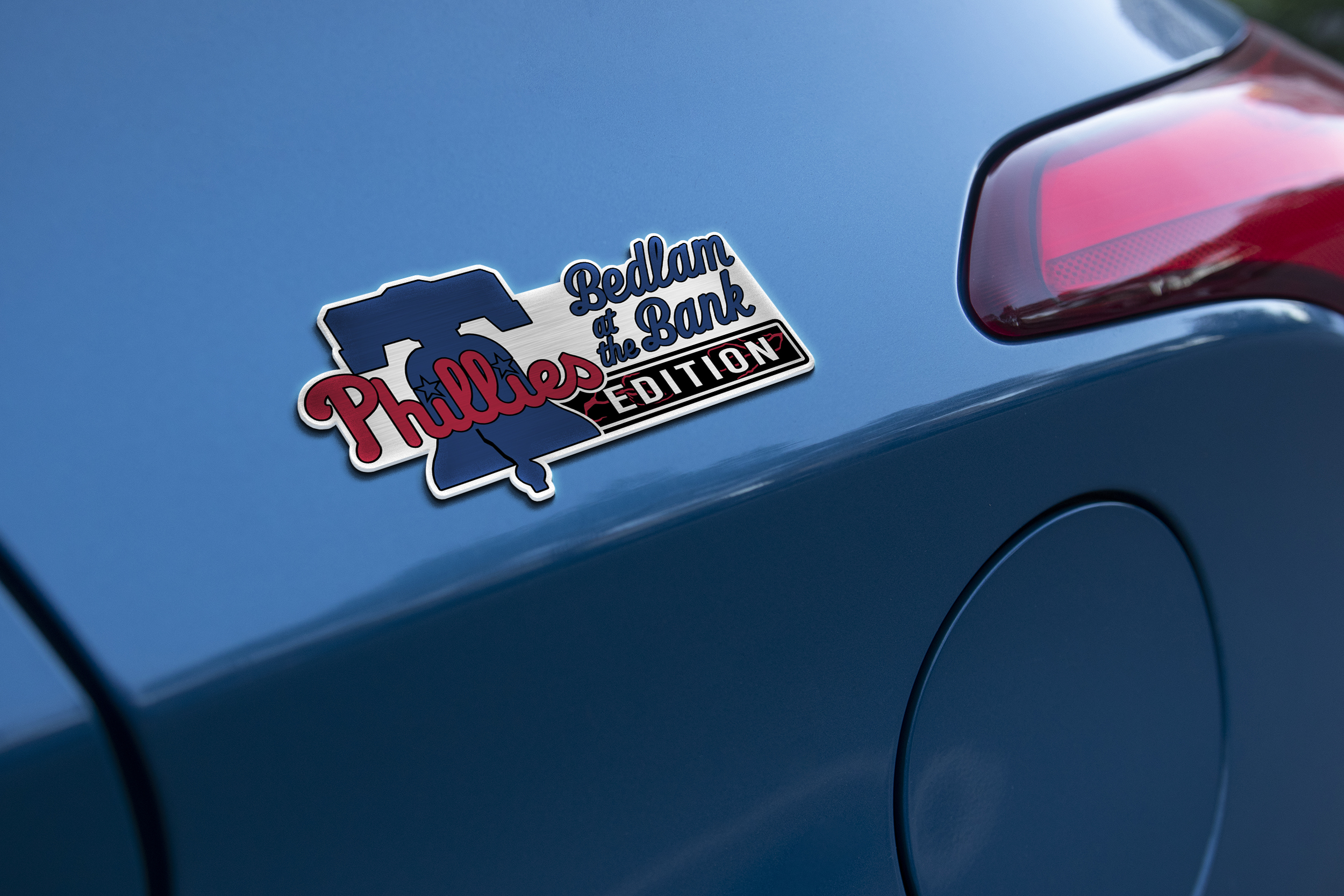 Philadelphia Phillies Car Name Emblem Badge mockup 2