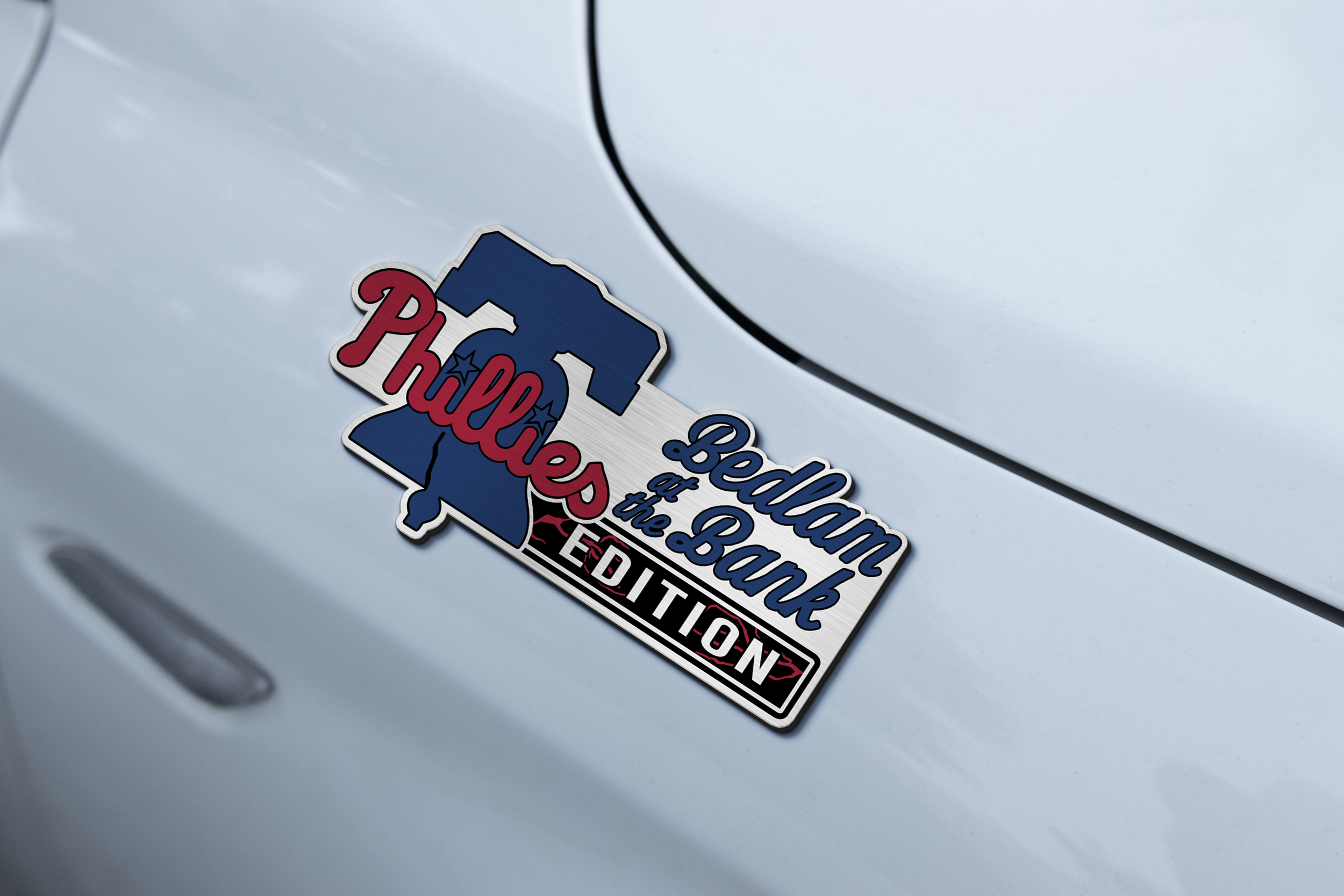 Philadelphia Phillies Car Name Emblem Badge mockup 3