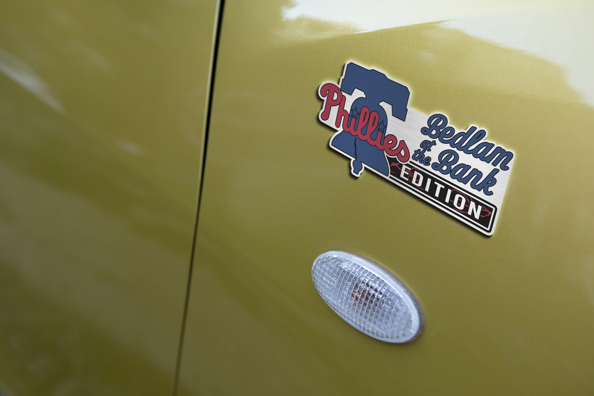Philadelphia Phillies Car Name Emblem Badge mockup 4