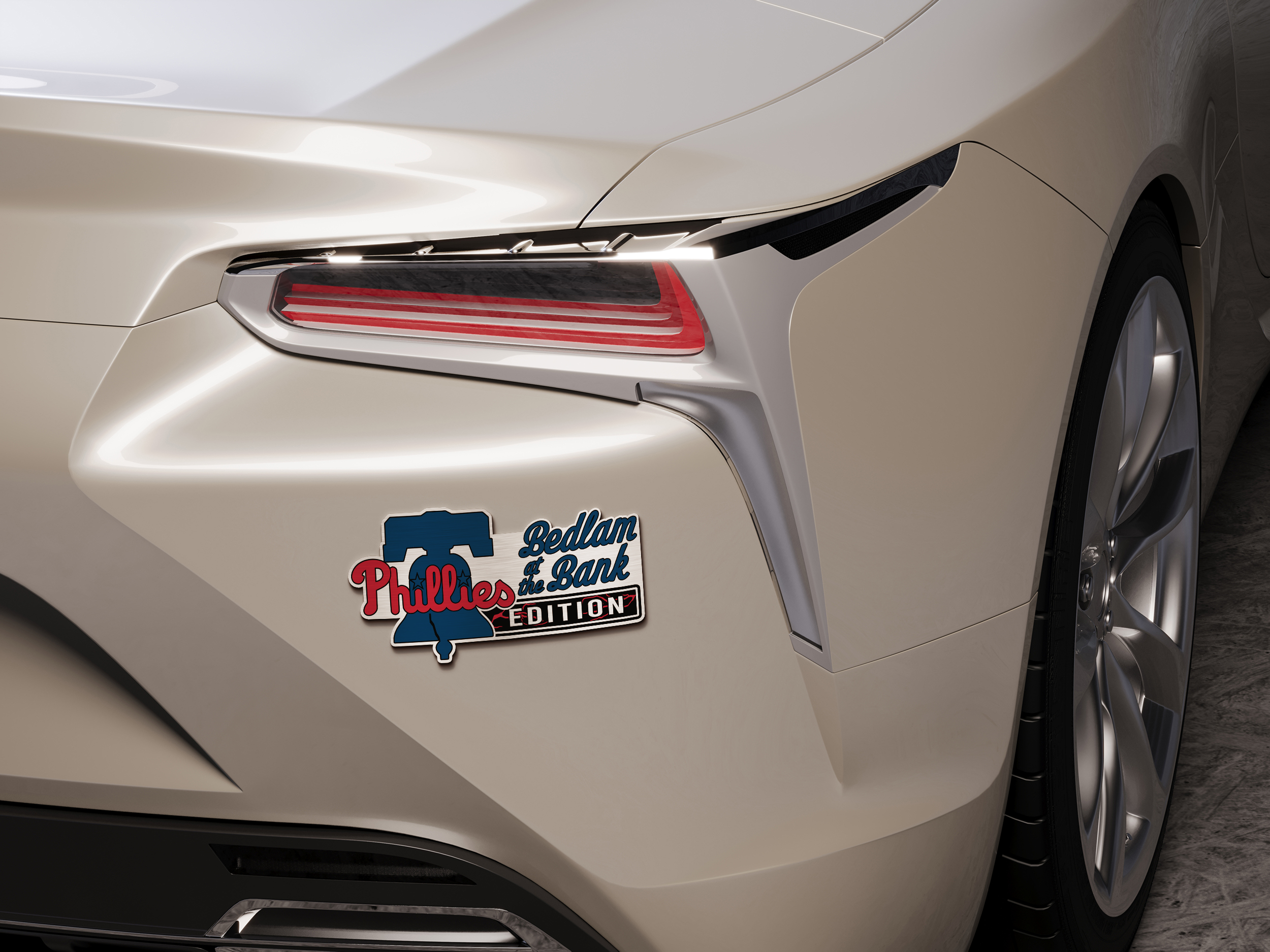 Philadelphia Phillies Car Name Emblem Badge mockup 5