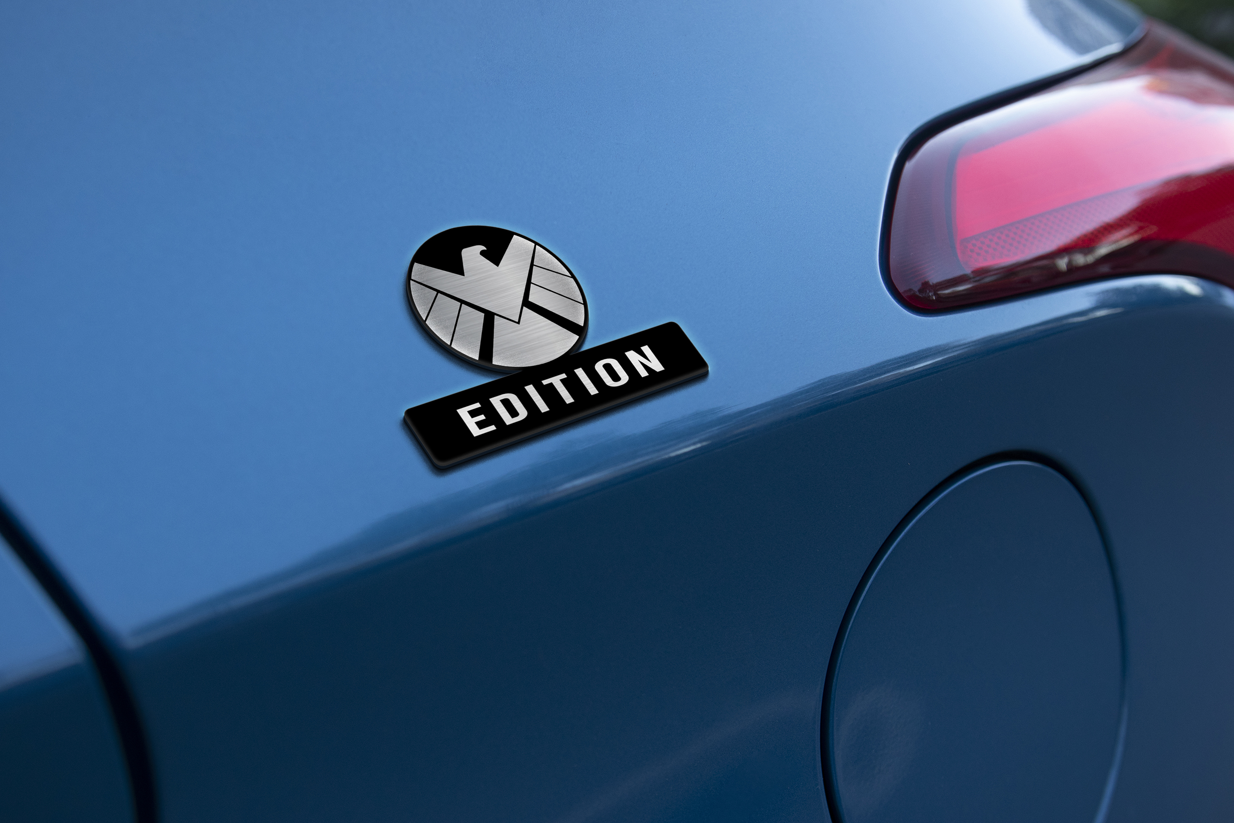 SHIELD Car Name Emblem Badge mockup 2