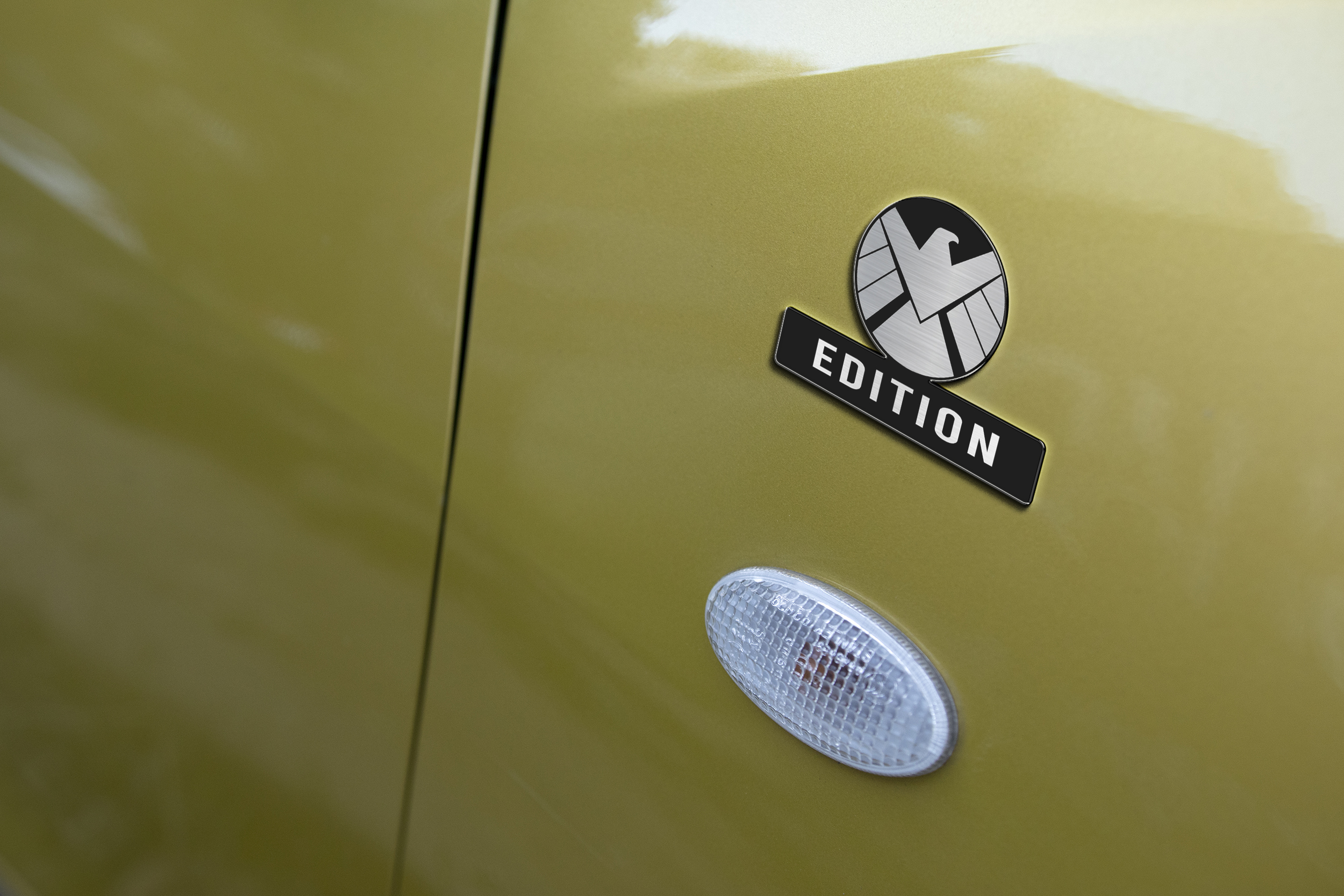 SHIELD Car Name Emblem Badge mockup 4