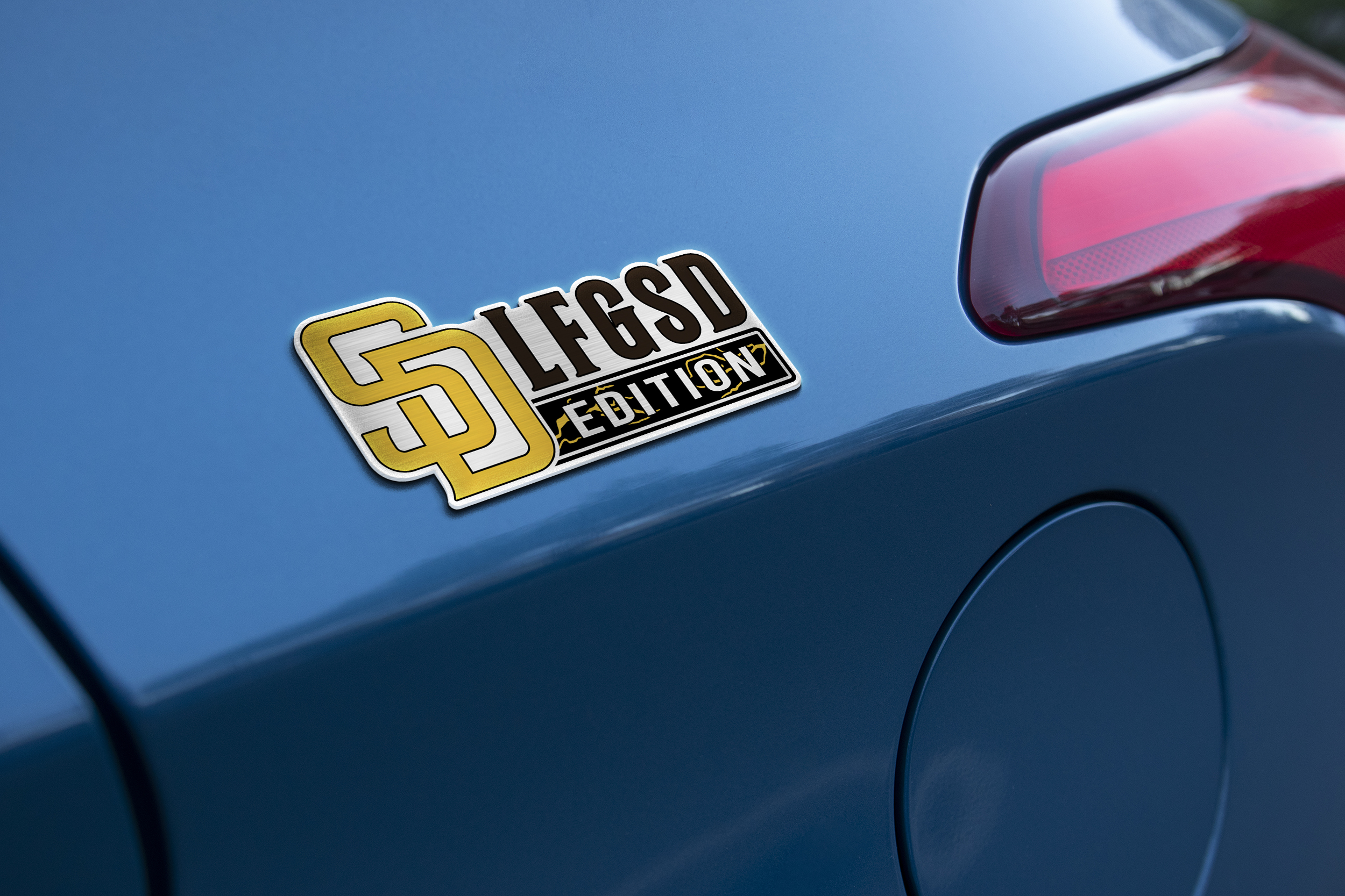 San Diego Padres Car Name Emblem Badge mockup 2