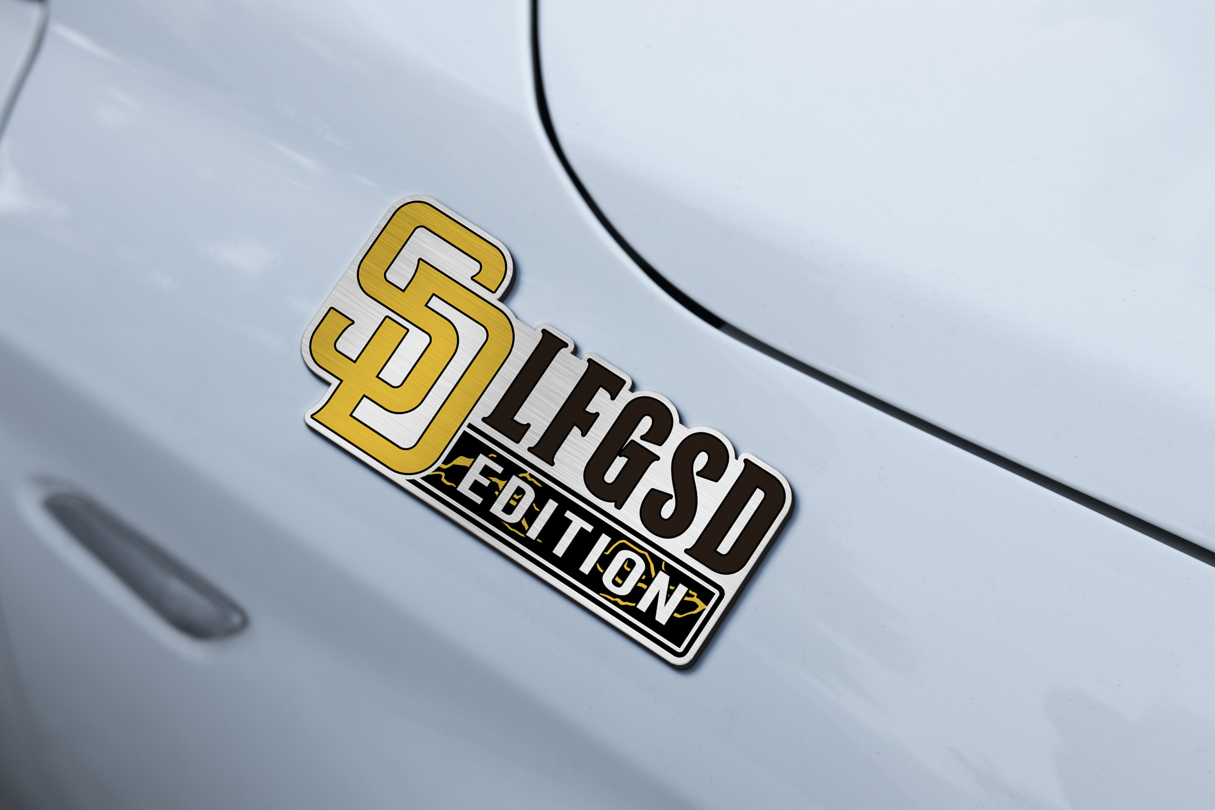San Diego Padres Car Name Emblem Badge mockup 3