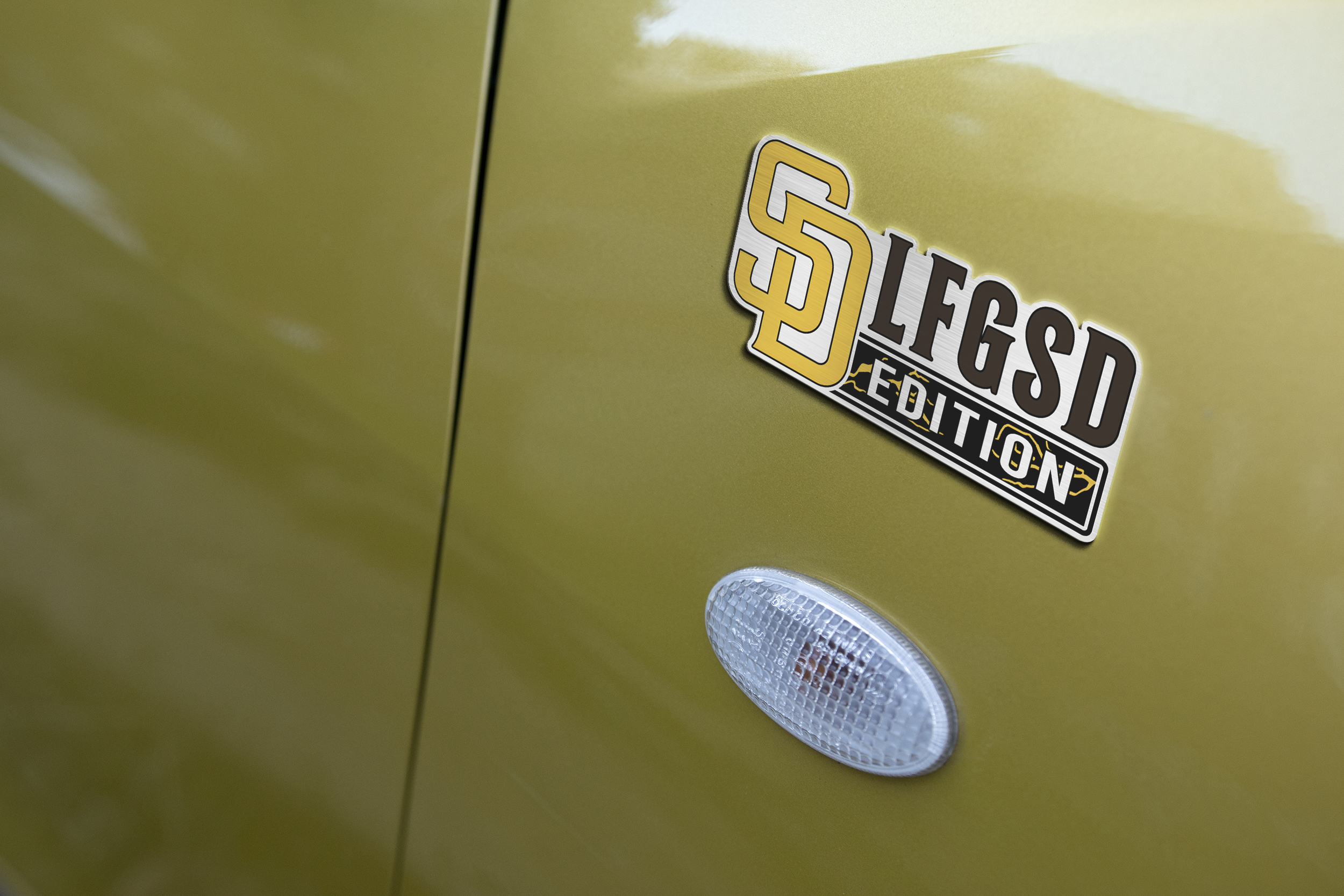 San Diego Padres Car Name Emblem Badge mockup 4