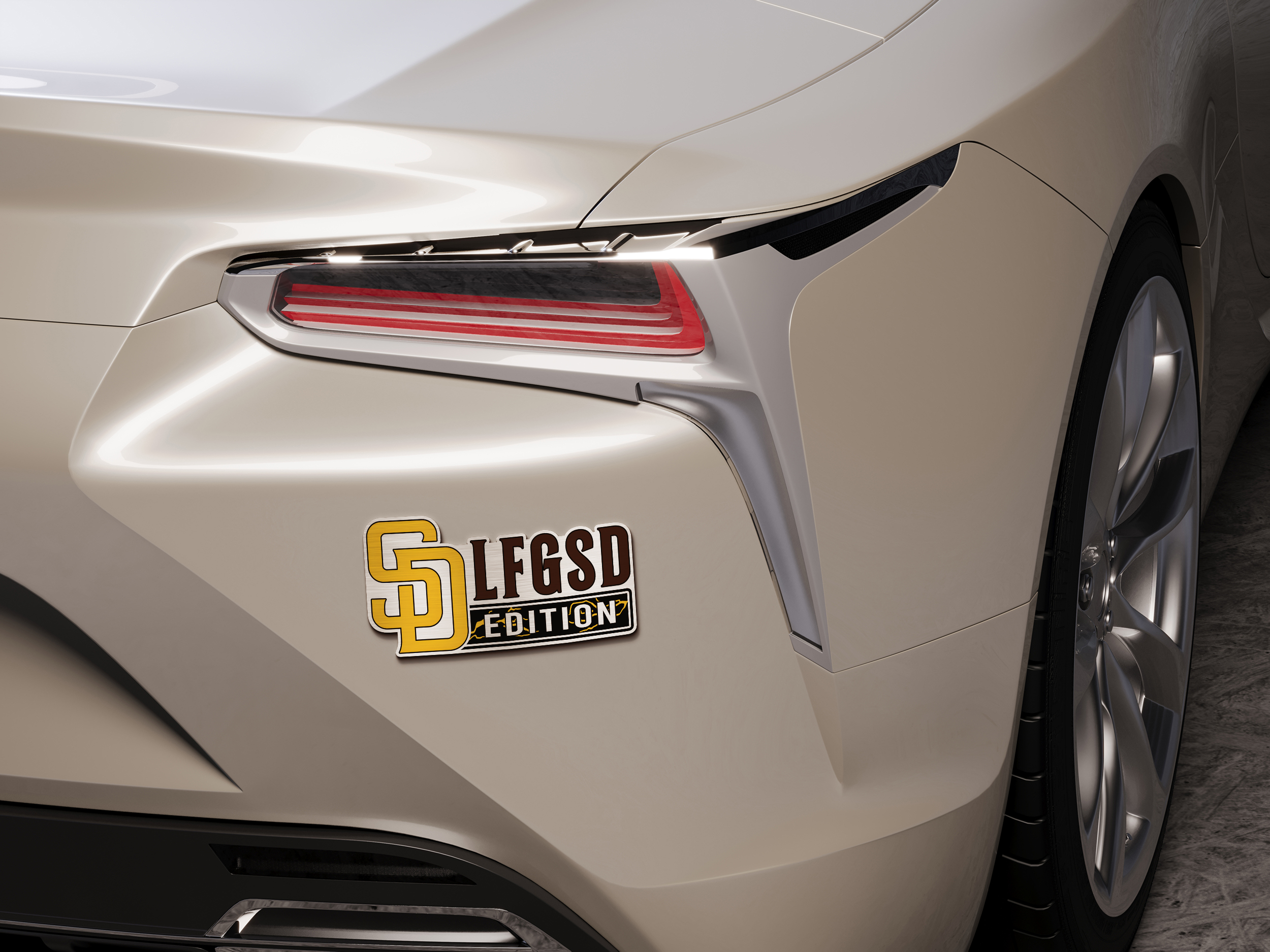 San Diego Padres Car Name Emblem Badge mockup 5