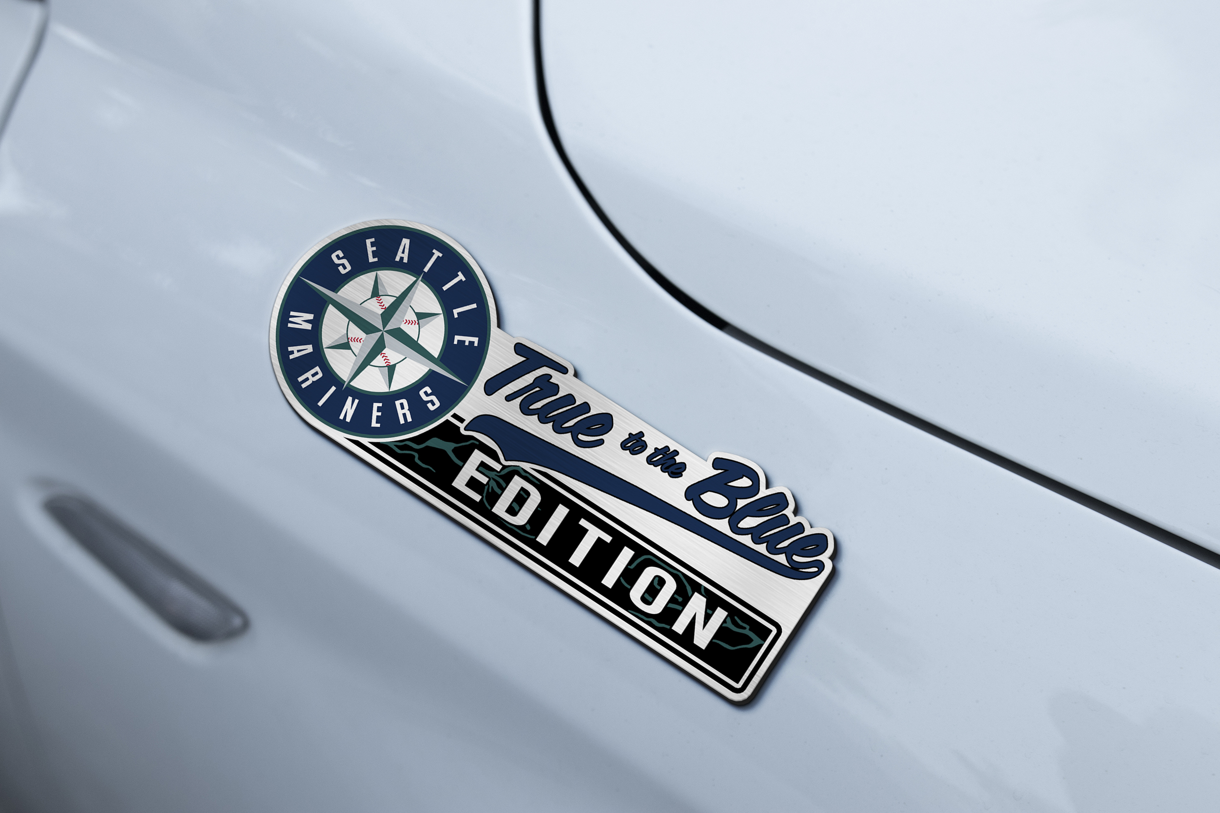 Seattle Mariners Car Name Emblem Badge mockup 3