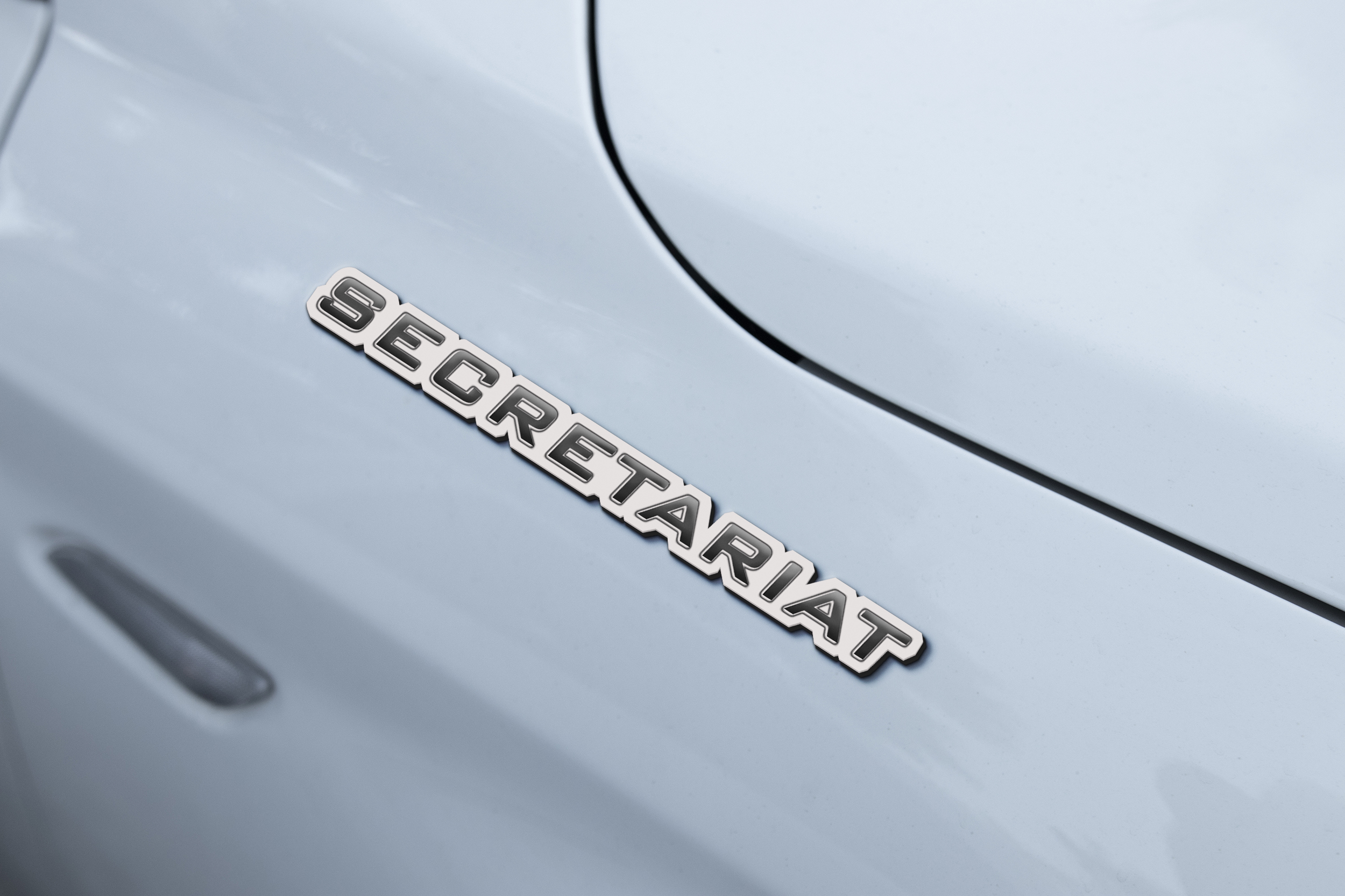 Secretariat Car Name Emblem Badge mockup 3