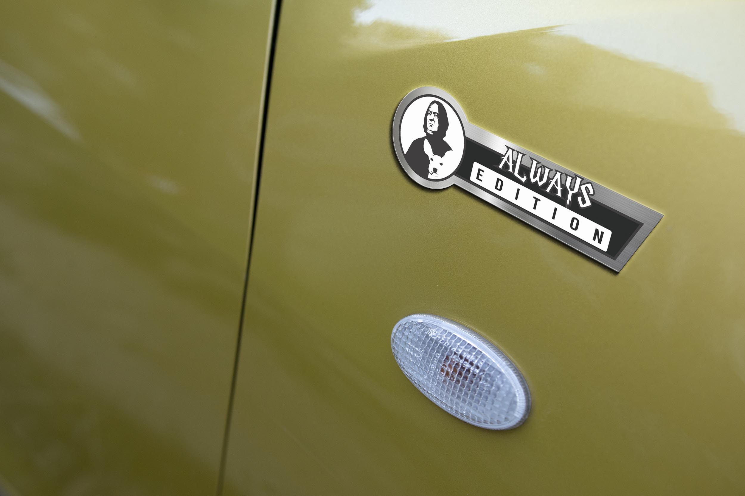 Severus Snape Car Name Emblem Badge mockup 4