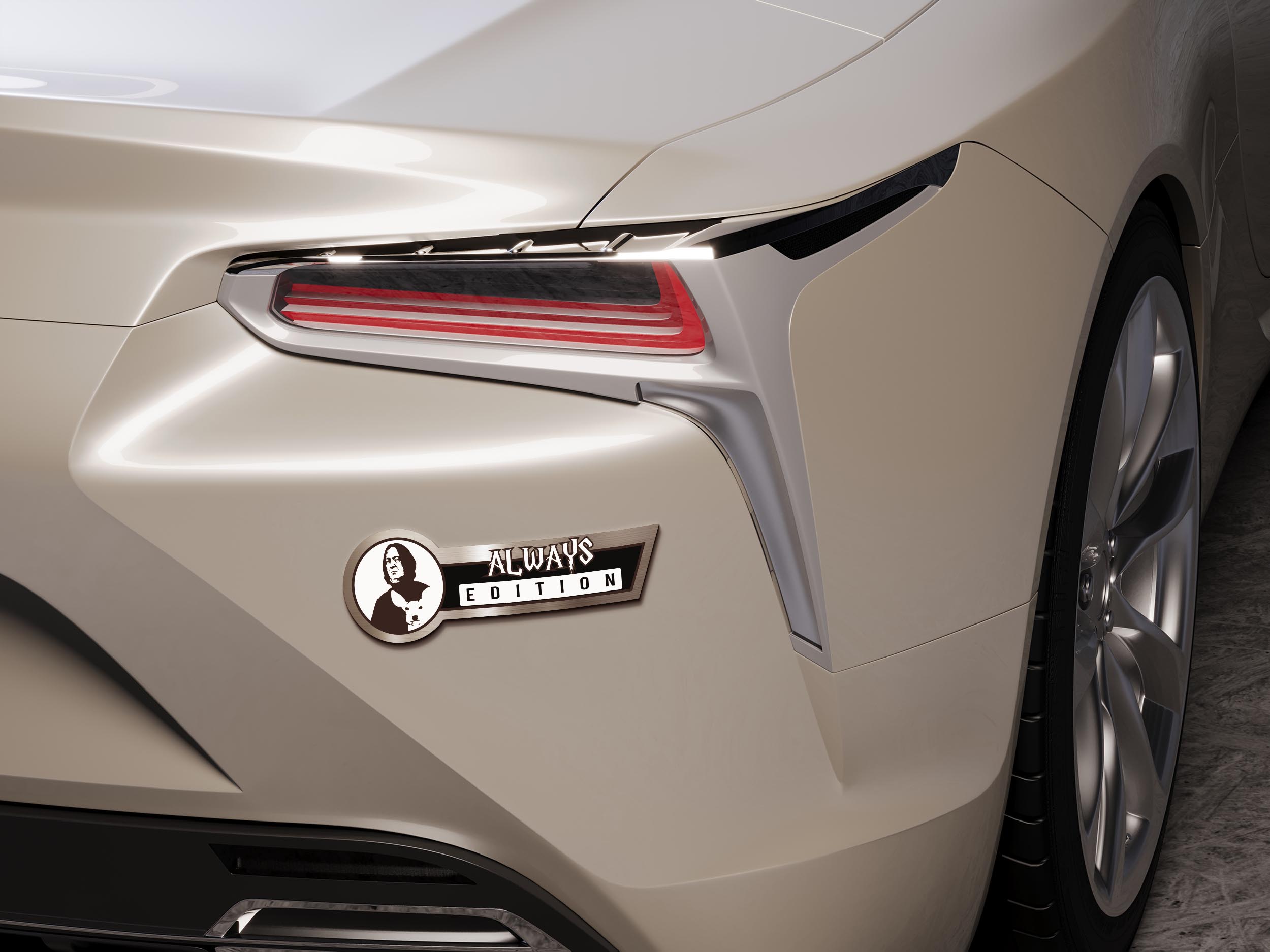 Severus Snape Car Name Emblem Badge mockup 5