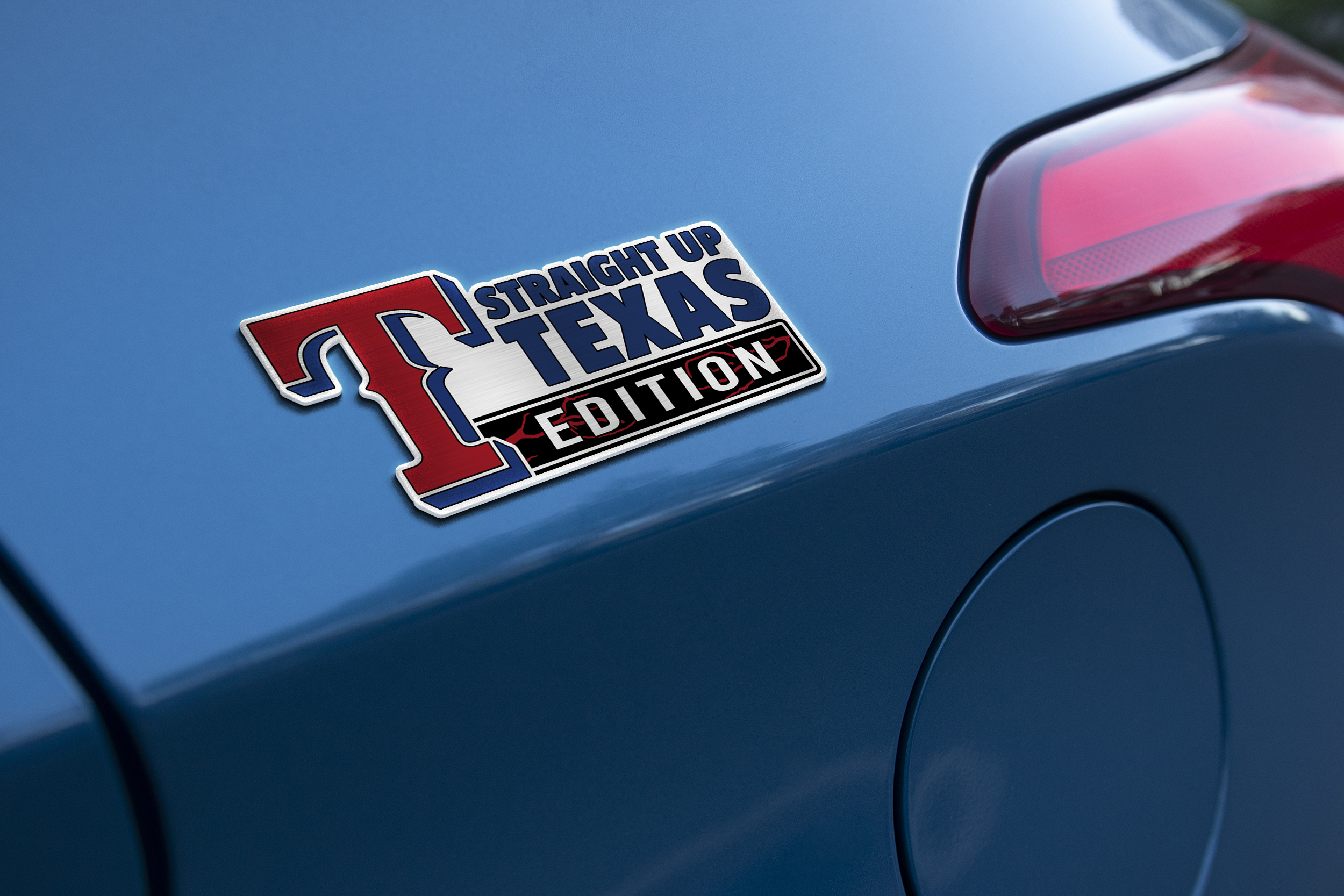 Texas Rangers Car Name Emblem Badge mockup 2