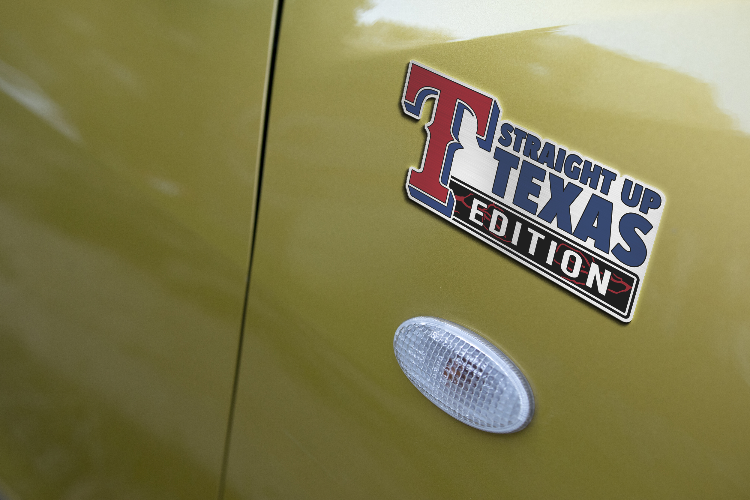 Texas Rangers Car Name Emblem Badge mockup 4