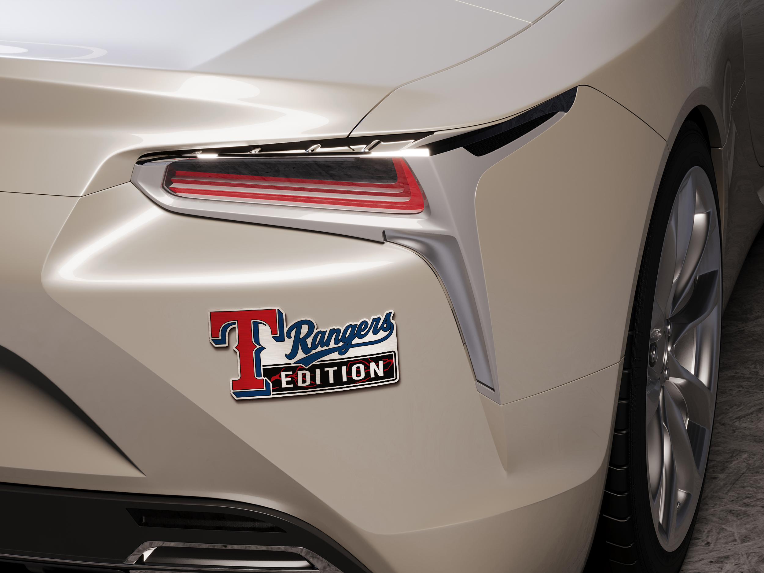 Texas Rangers Car Name Emblem Badge mockup 5